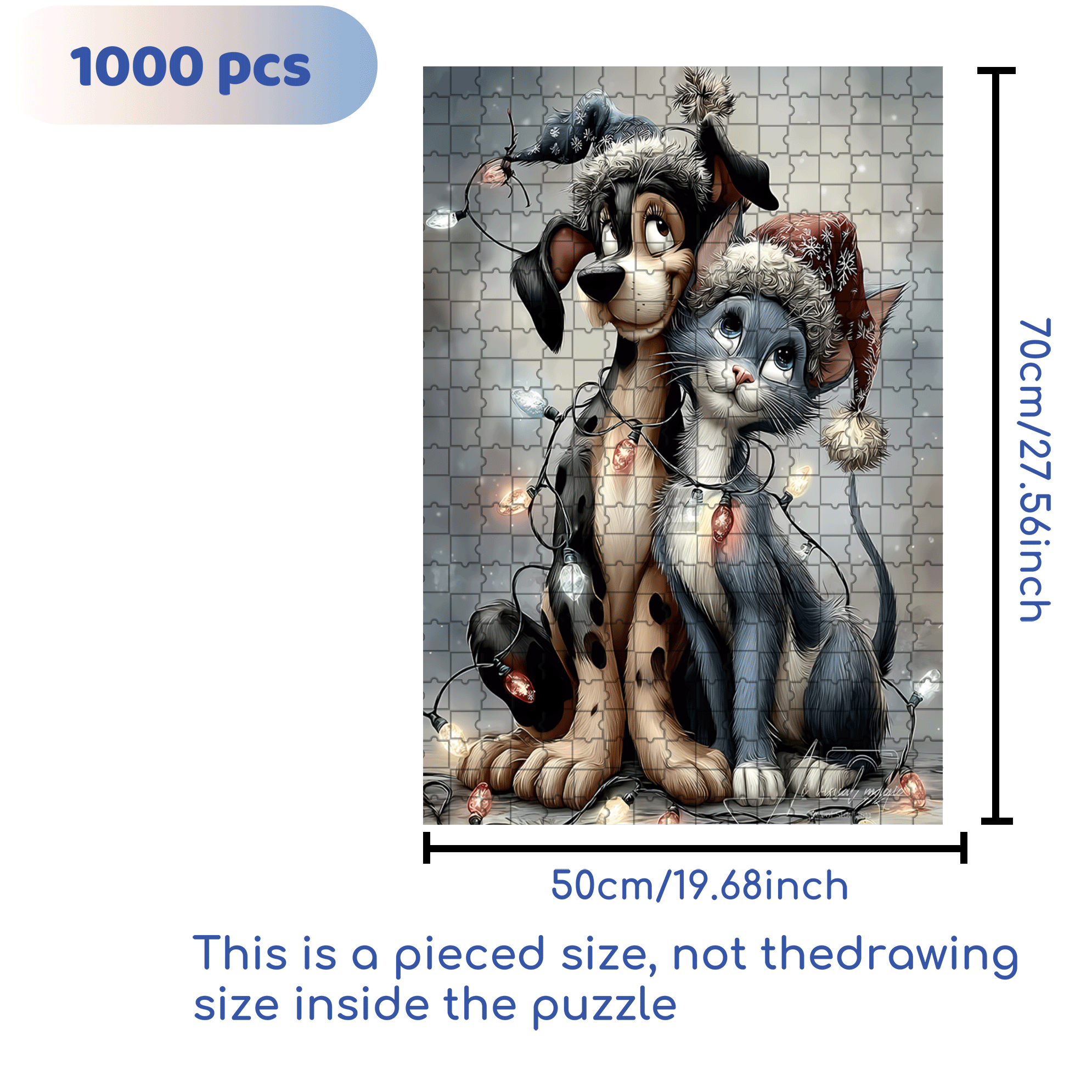 Christmas Stars 500pcs/1000pcs Jigsaw Puzzle, Scratch-Resistant, Interactive Family Game & Brain-Boosting DIY Decor, Perfect for Halloween, Christmas & New Year Gifts, Family Puzzle Game