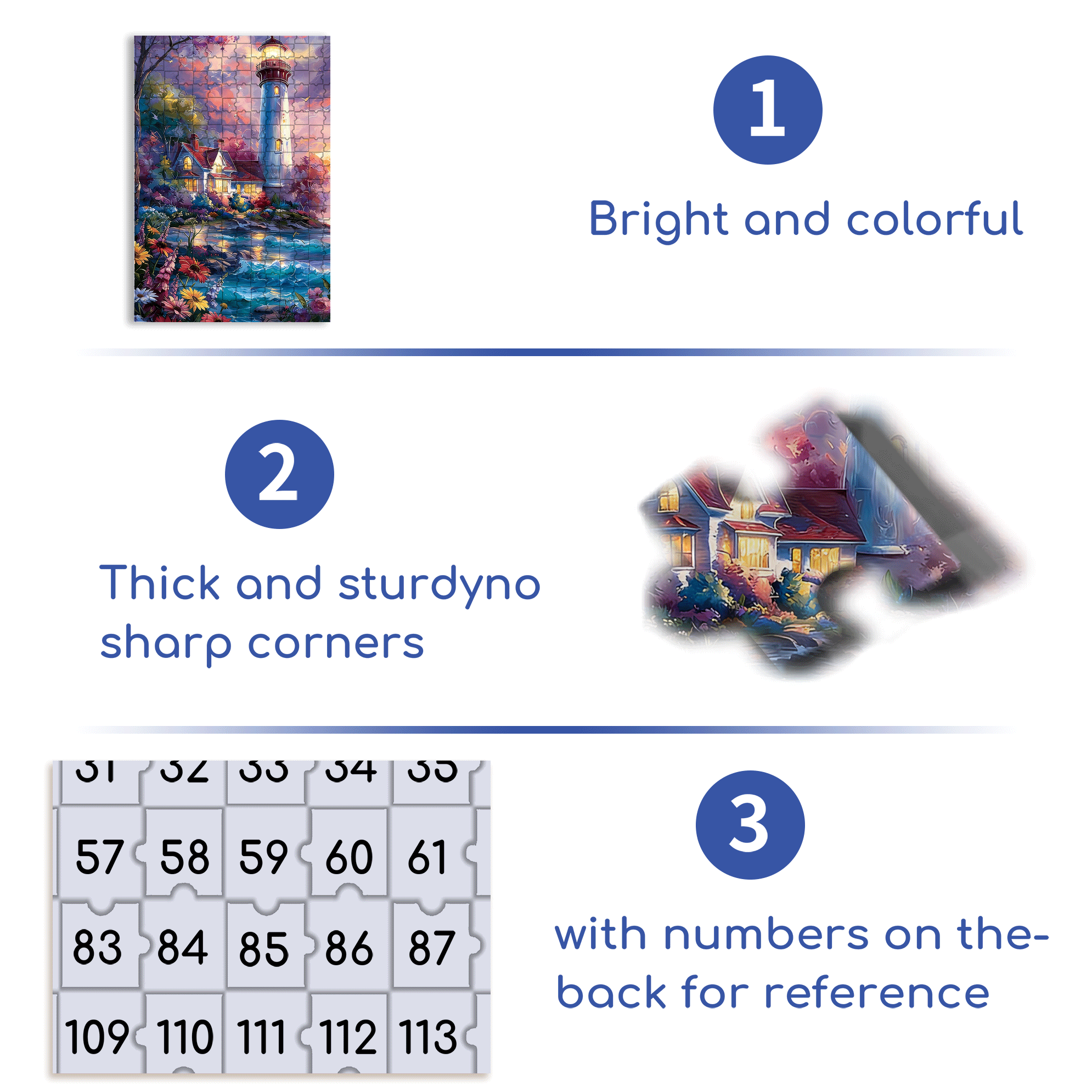 Colorful Lighthouse Coast 500pcs/1000pcs Jigsaw Puzzle, Scratch-Resistant, Interactive Family Game & Brain-Boosting DIY Decor, Perfect for Halloween, Christmas & New Year Gifts, Family Puzzle Game