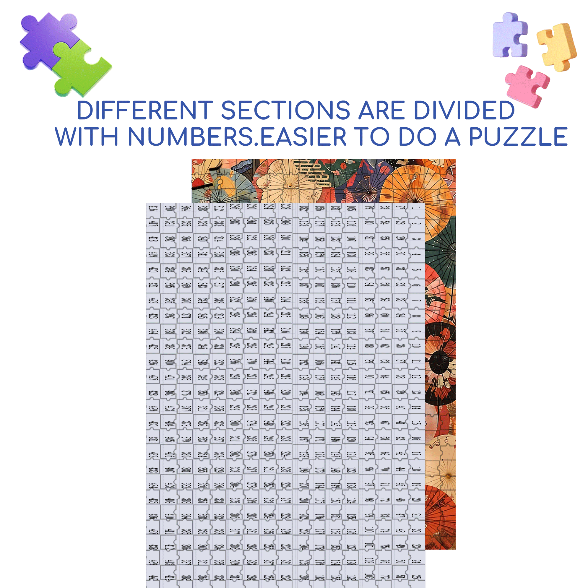 Colorful Oiled Paper Umbrella 500pcs/1000pcs Jigsaw Puzzle, Scratch-Resistant, Interactive Family Game & Brain-Boosting DIY Decor, Perfect for Halloween, Christmas & New Year Gifts, Family Puzzle Game