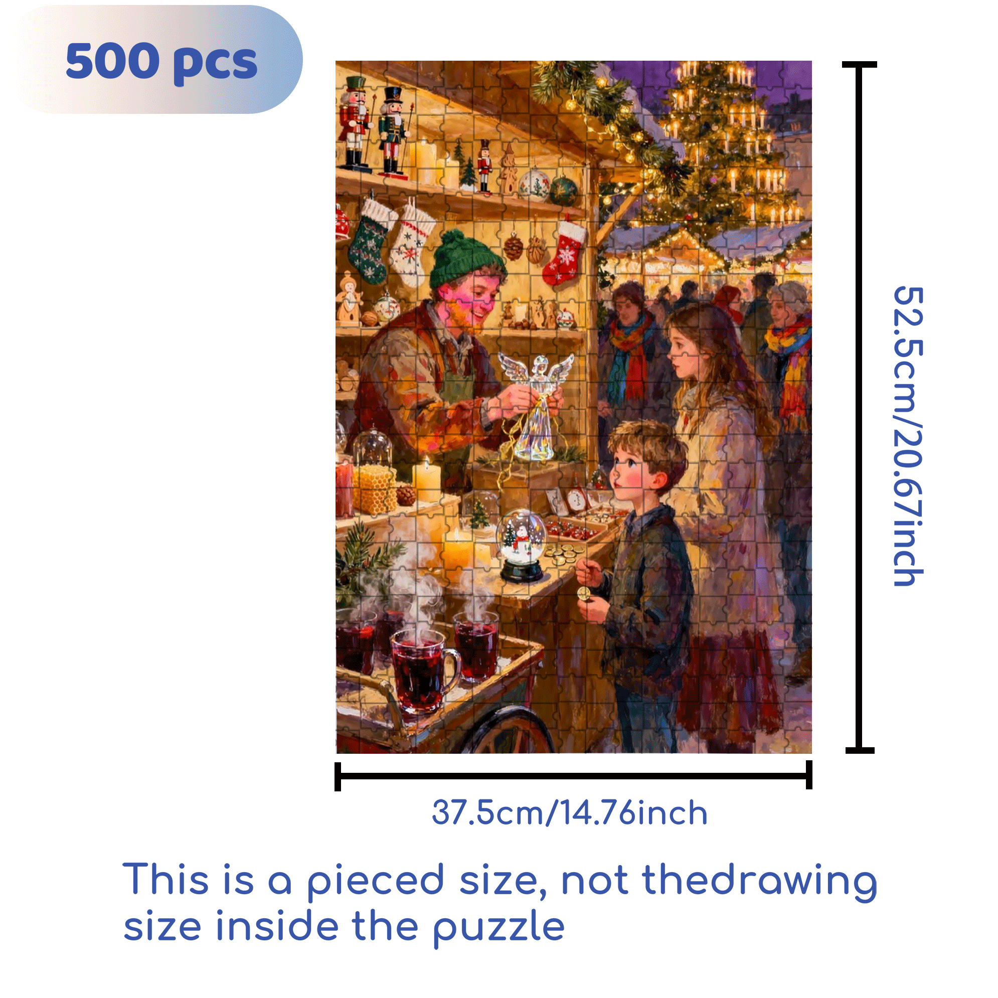 Crystal Angel 500pcs/1000pcs Jigsaw Puzzle, Scratch-Resistant, Interactive Family Game & Brain-Boosting DIY Decor, Perfect for Halloween, Christmas & New Year Gifts, Family Puzzle Game