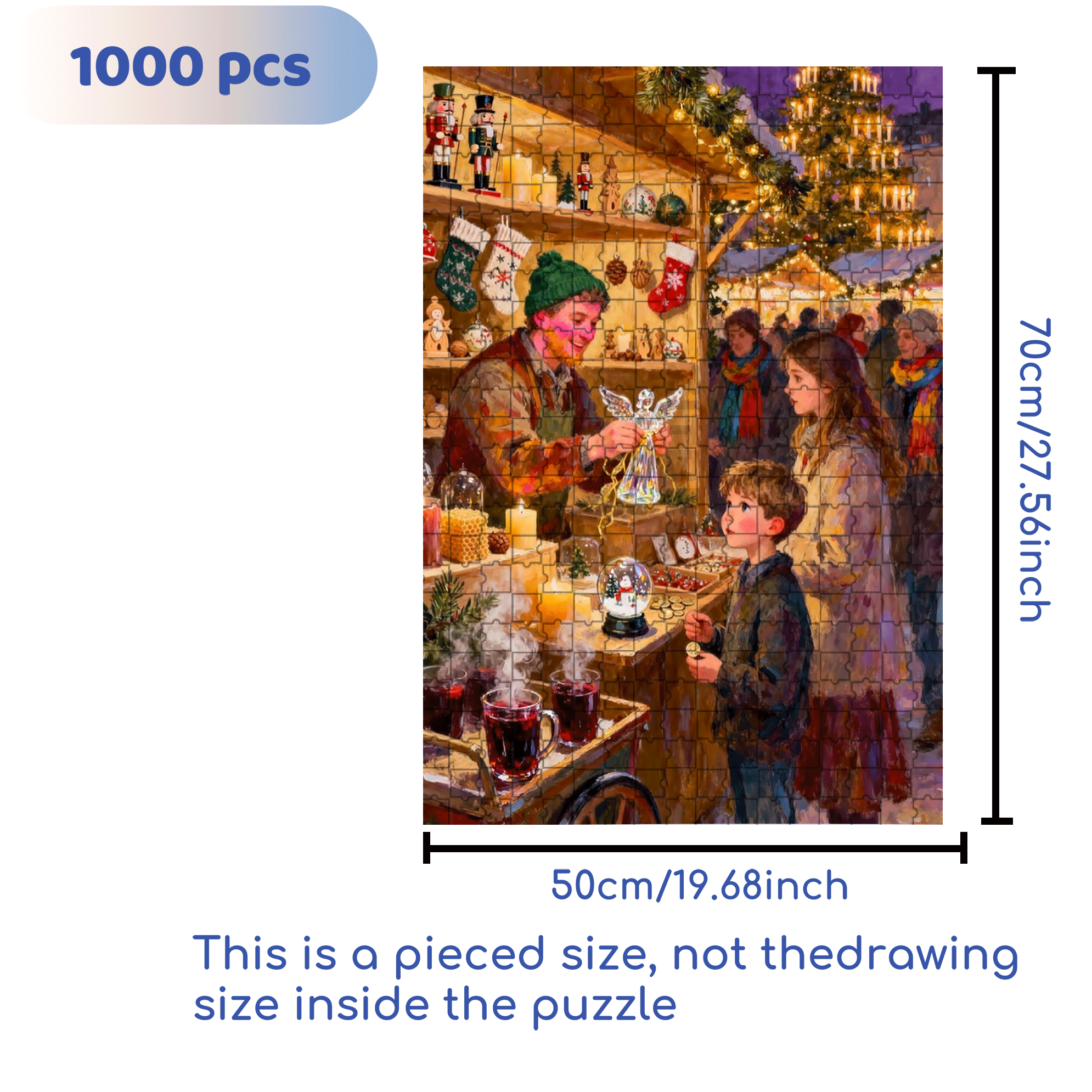 Crystal Angel 500pcs/1000pcs Jigsaw Puzzle, Scratch-Resistant, Interactive Family Game & Brain-Boosting DIY Decor, Perfect for Halloween, Christmas & New Year Gifts, Family Puzzle Game