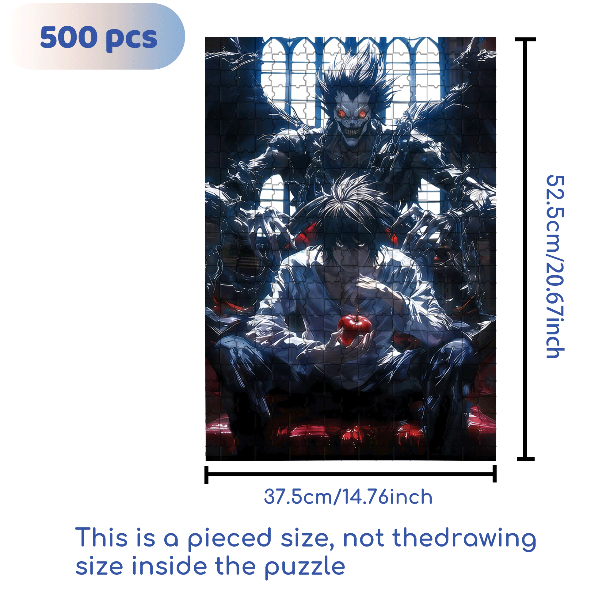 Death Note 500pcs/1000pcs Jigsaw Puzzle, Scratch-Resistant, Interactive Family Game & Brain-Boosting DIY Decor, Perfect for Halloween, Christmas & New Year Gifts, Family Puzzle Game