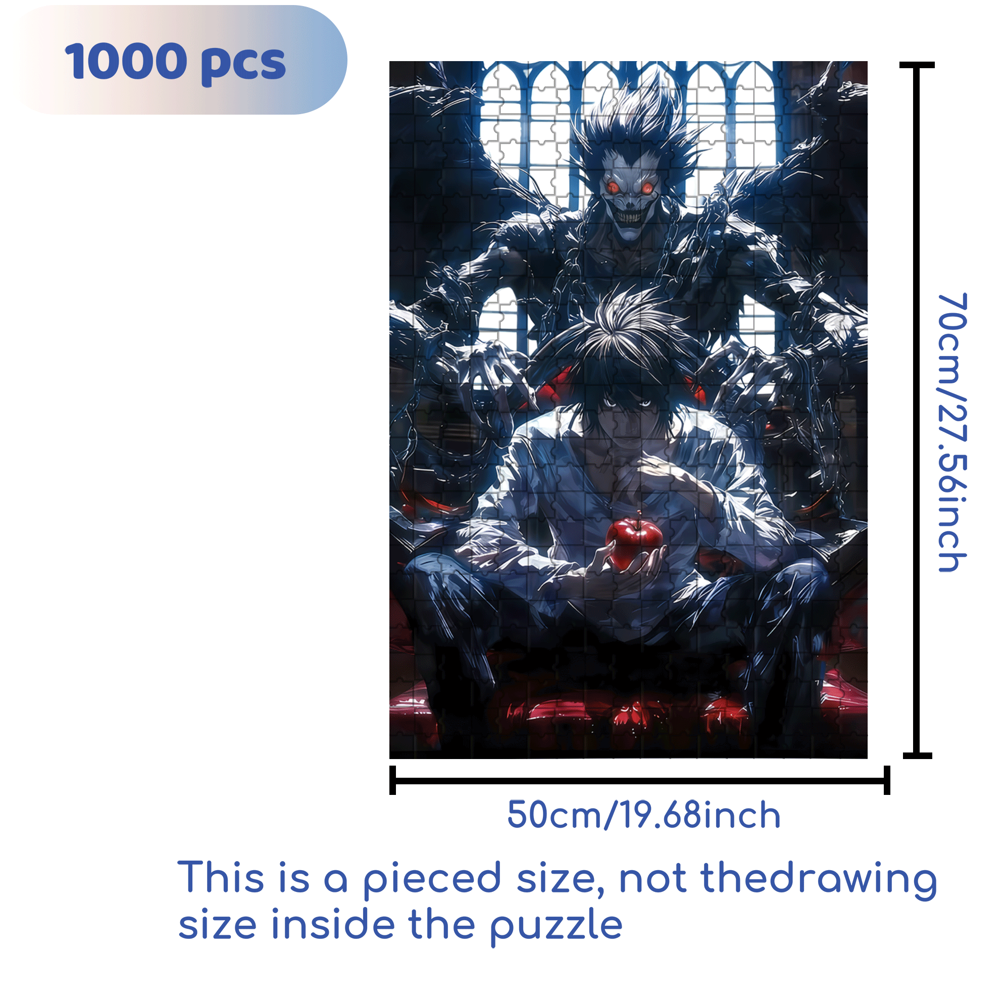 Death Note 500pcs/1000pcs Jigsaw Puzzle, Scratch-Resistant, Interactive Family Game & Brain-Boosting DIY Decor, Perfect for Halloween, Christmas & New Year Gifts, Family Puzzle Game
