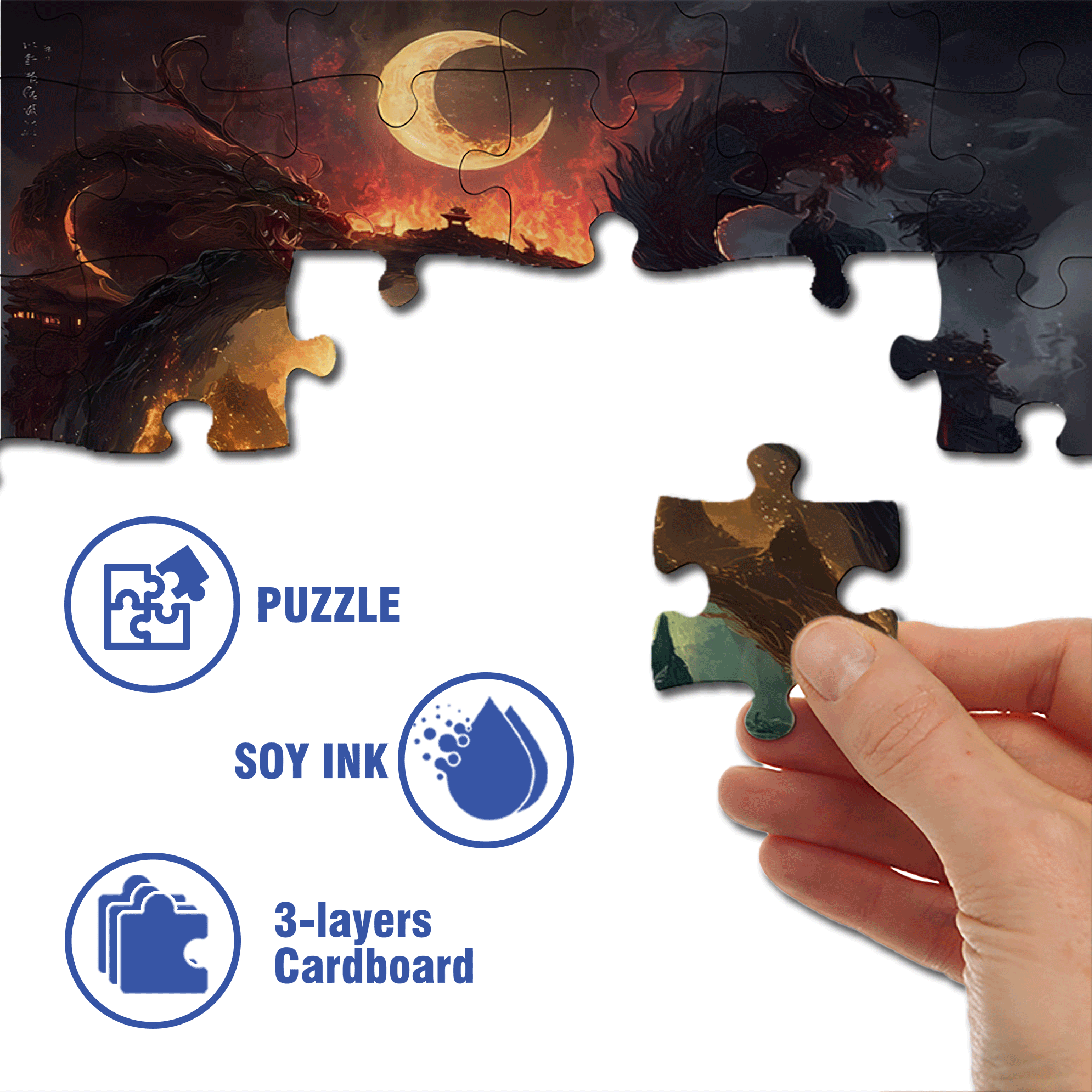 Five Elements 500pcs/1000pcs Jigsaw Puzzle, Scratch-Resistant, Interactive Family Game & Brain-Boosting DIY Decor, Perfect for Halloween, Christmas & New Year Gifts, Family Puzzle Game