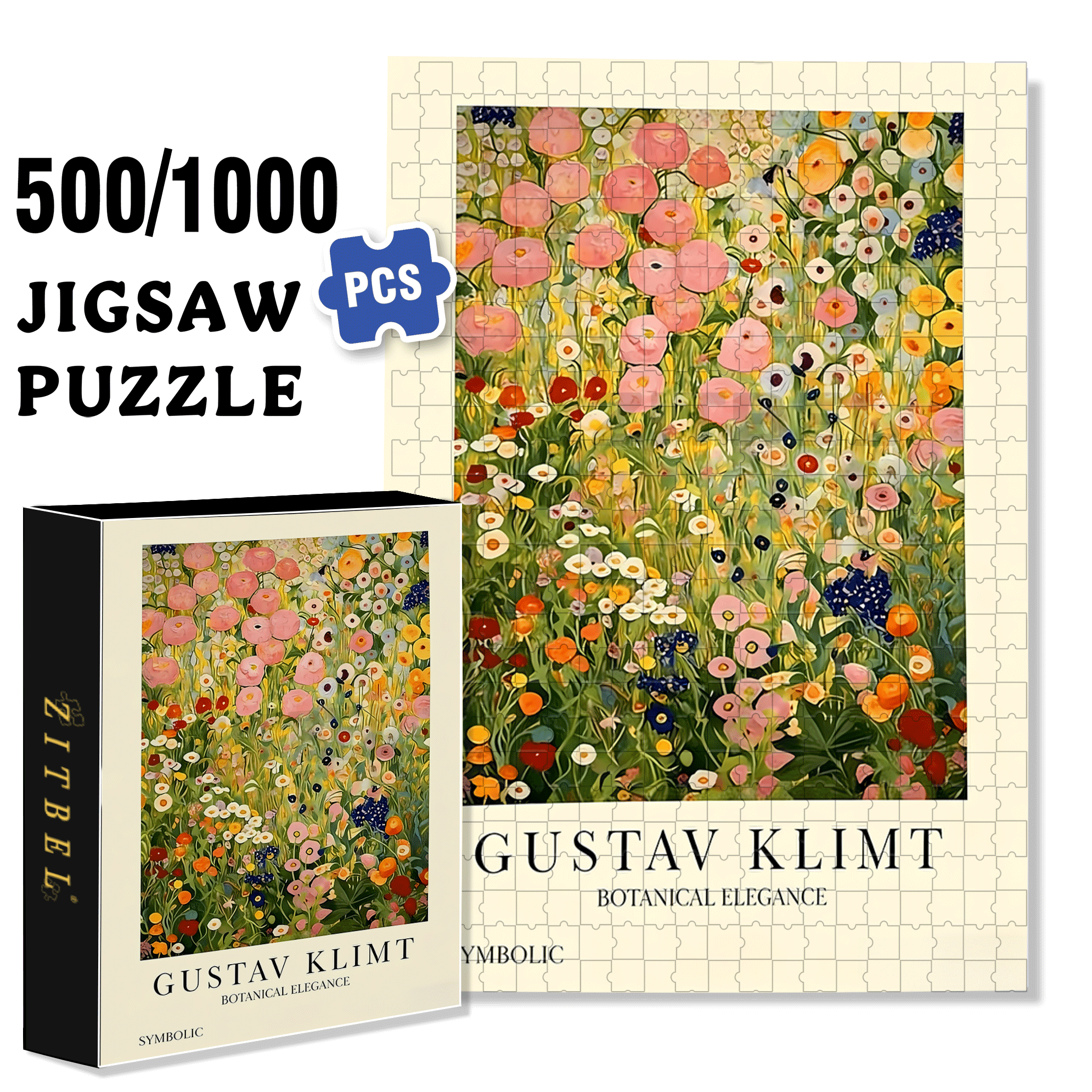 Floral Landscape 500pcs/1000pcs Jigsaw Puzzle, Scratch-Resistant, Interactive Family Game & Brain-Boosting DIY Decor, Perfect for Halloween, Christmas & New Year Gifts, Family Puzzle Game