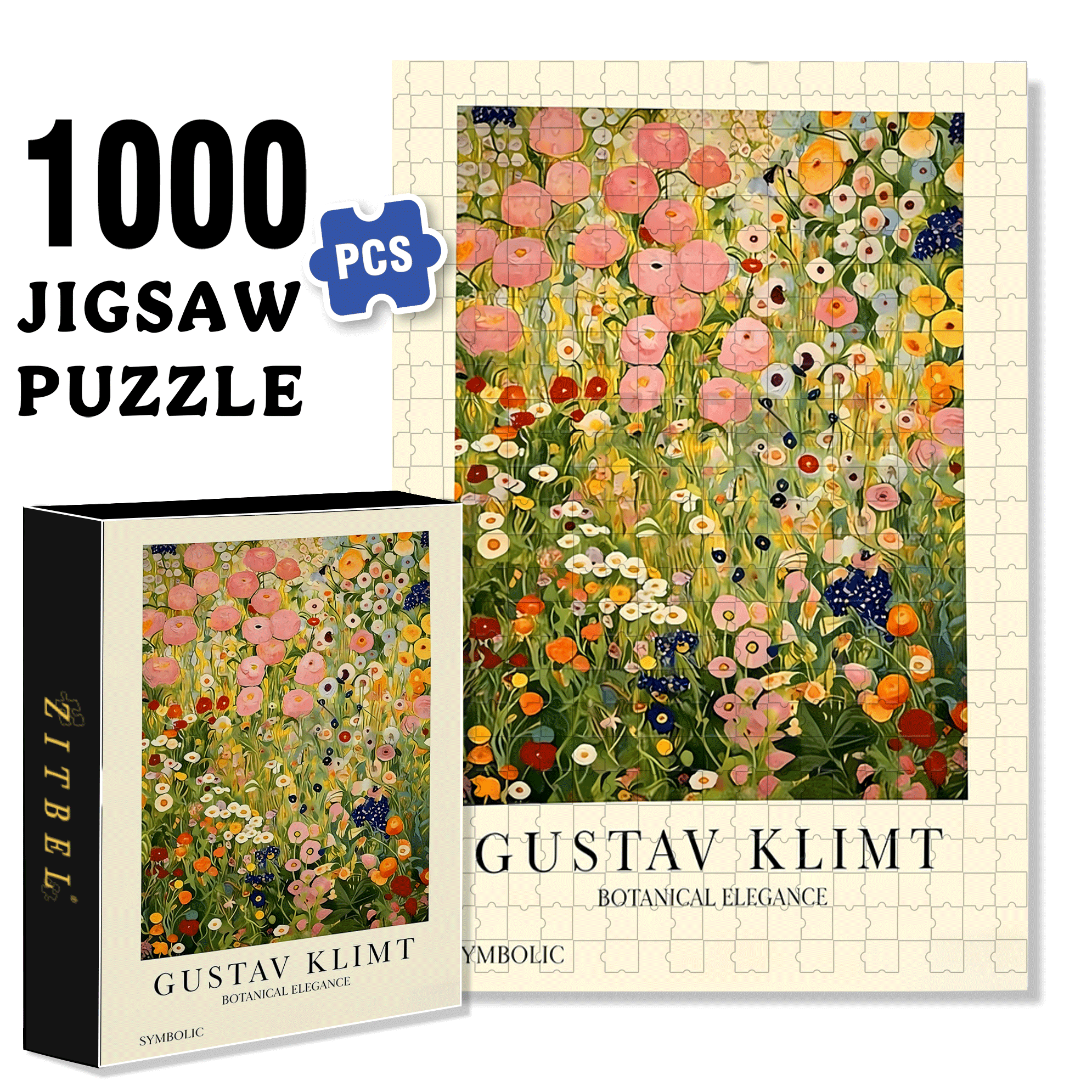Floral Landscape 500pcs/1000pcs Jigsaw Puzzle, Scratch-Resistant, Interactive Family Game & Brain-Boosting DIY Decor, Perfect for Halloween, Christmas & New Year Gifts, Family Puzzle Game