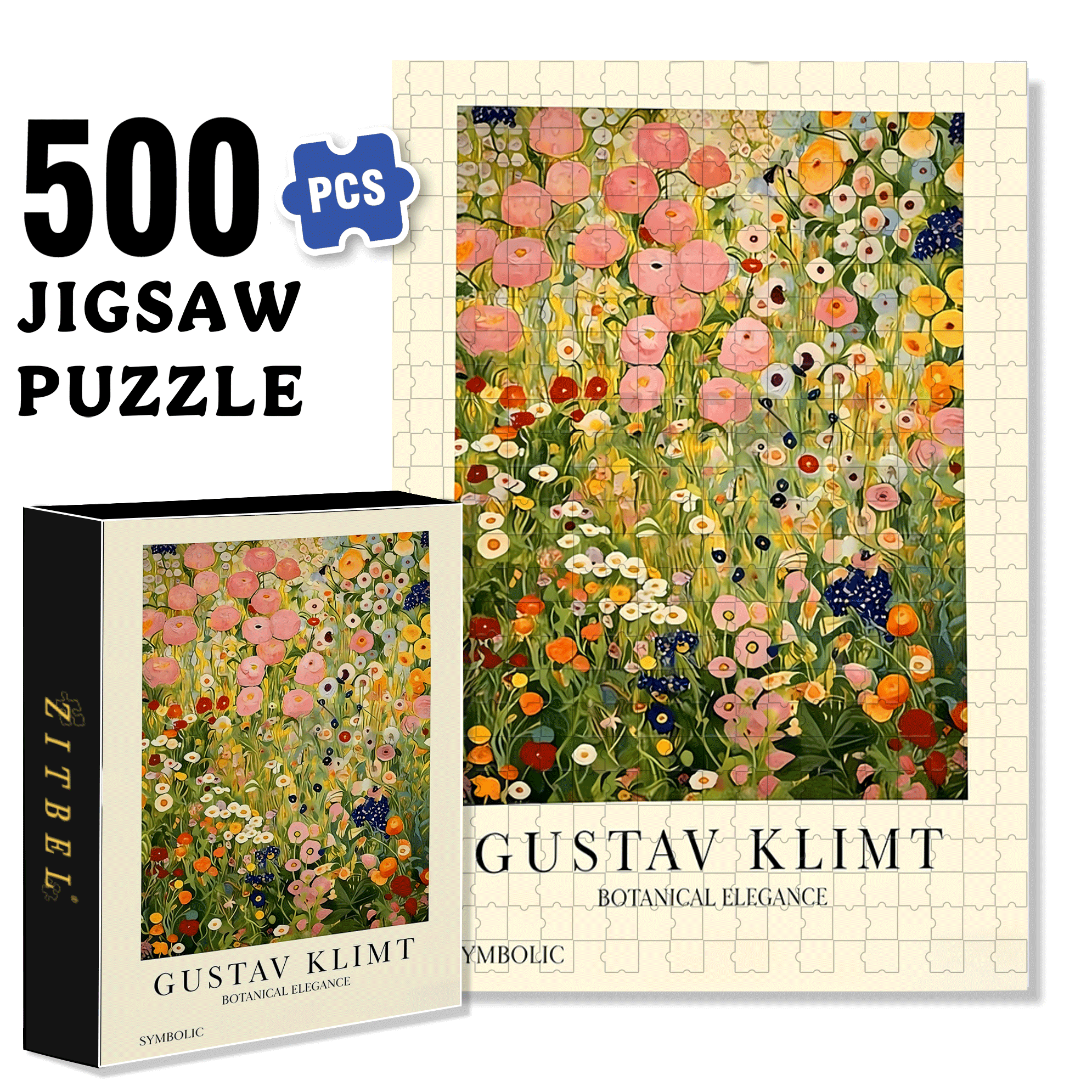Floral Landscape 500pcs/1000pcs Jigsaw Puzzle, Scratch-Resistant, Interactive Family Game & Brain-Boosting DIY Decor, Perfect for Halloween, Christmas & New Year Gifts, Family Puzzle Game