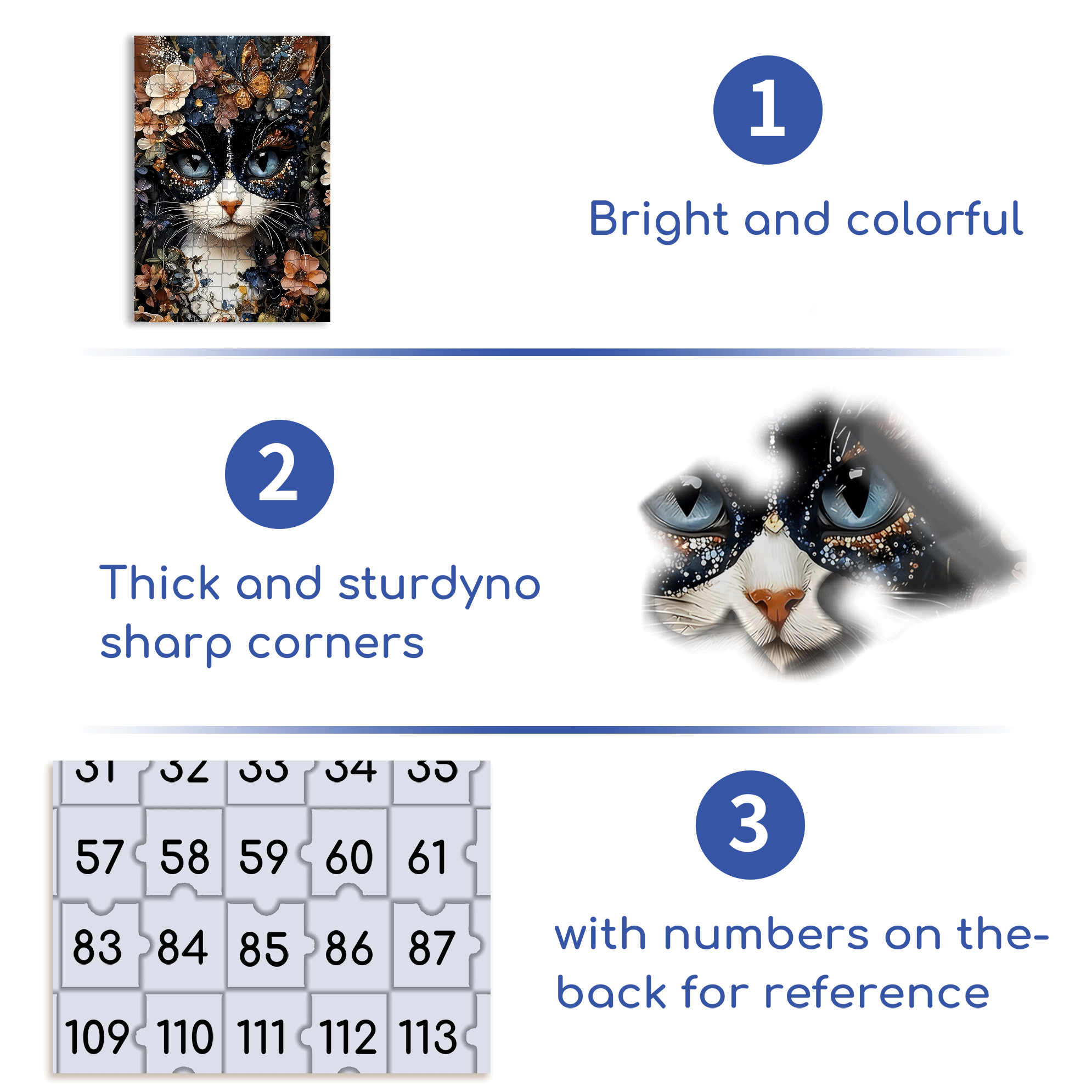 Flowery Civet 500pcs/1000pcs Jigsaw Puzzle, Scratch-Resistant, Interactive Family Game & Brain-Boosting DIY Decor, Perfect for Halloween, Christmas & New Year Gifts, Family Puzzle Game