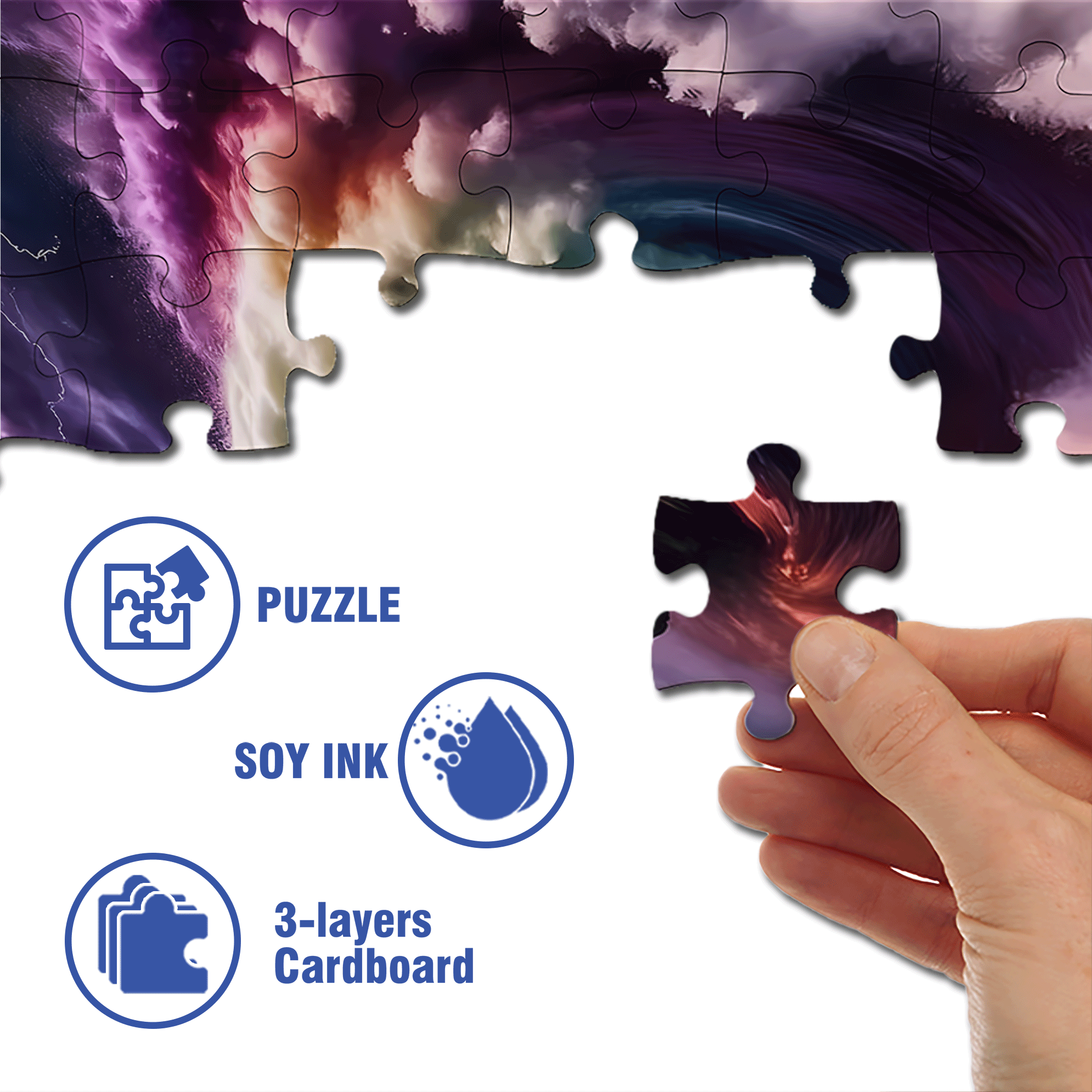 Large Tornado Storm with Rainbow 500pcs/1000pcs Jigsaw Puzzle, Scratch-Resistant, Interactive Family Game & Brain-Boosting DIY Decor, Perfect for Halloween, Christmas & New Year Gifts, Family Puzzle Game