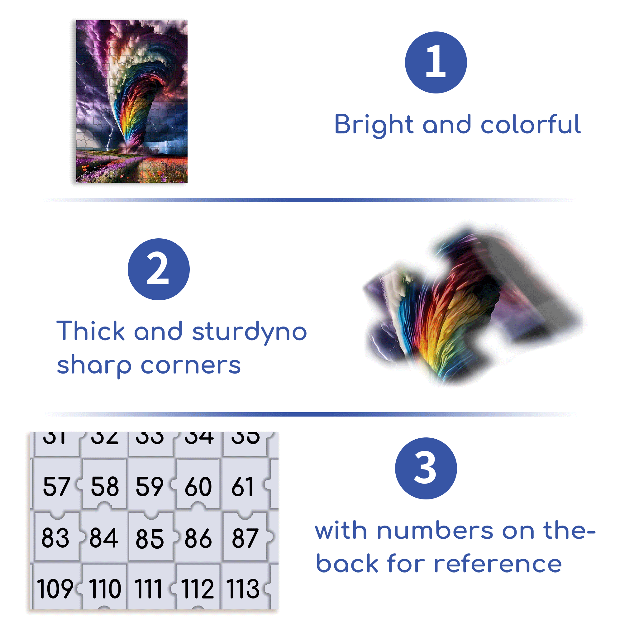 Large Tornado Storm with Rainbow 500pcs/1000pcs Jigsaw Puzzle, Scratch-Resistant, Interactive Family Game & Brain-Boosting DIY Decor, Perfect for Halloween, Christmas & New Year Gifts, Family Puzzle Game