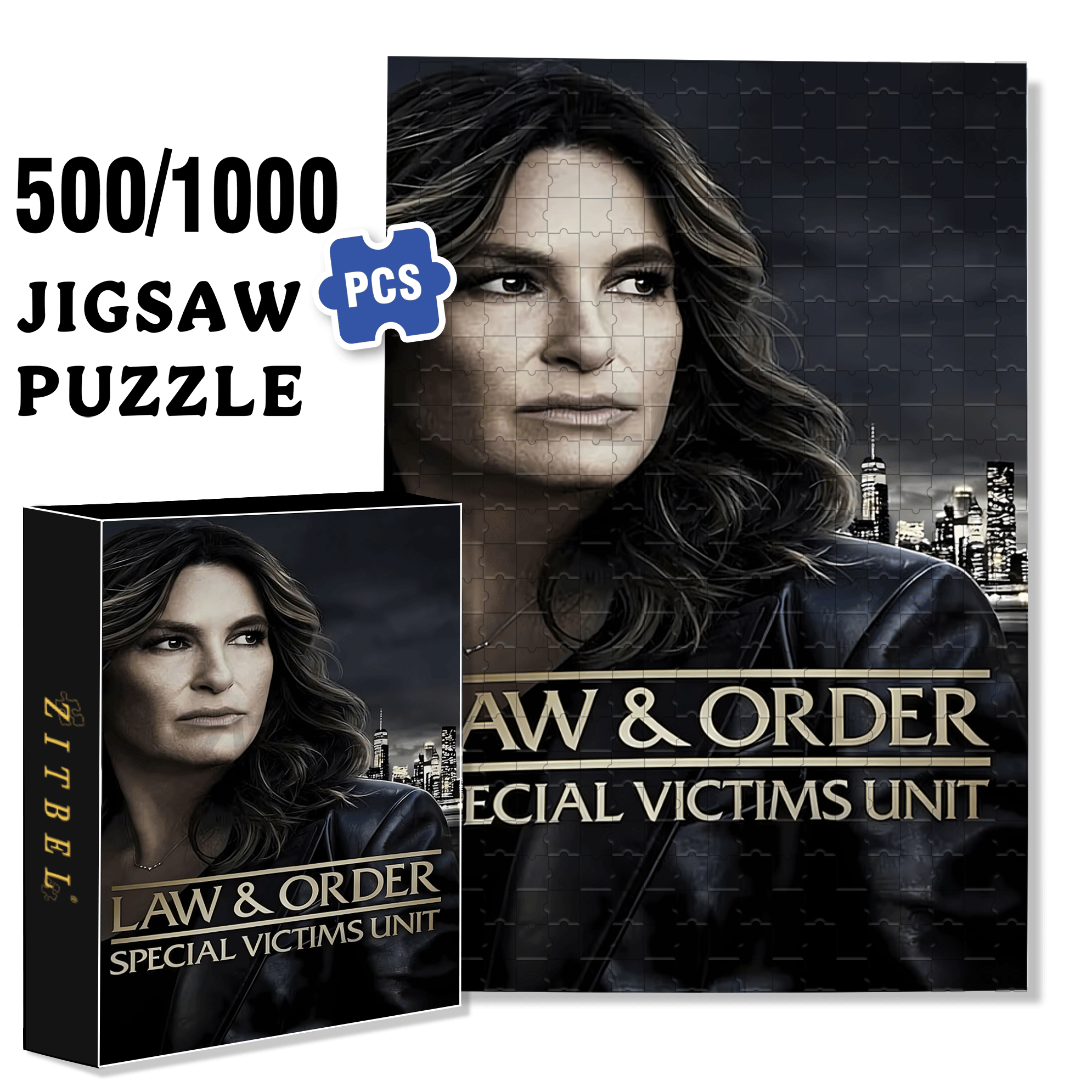 Law & Order SVU 500pcs/1000pcs Jigsaw Puzzle, Scratch-Resistant, Interactive Family Game & Brain-Boosting DIY Decor, Perfect for Halloween, Christmas & New Year Gifts, Family Puzzle Game