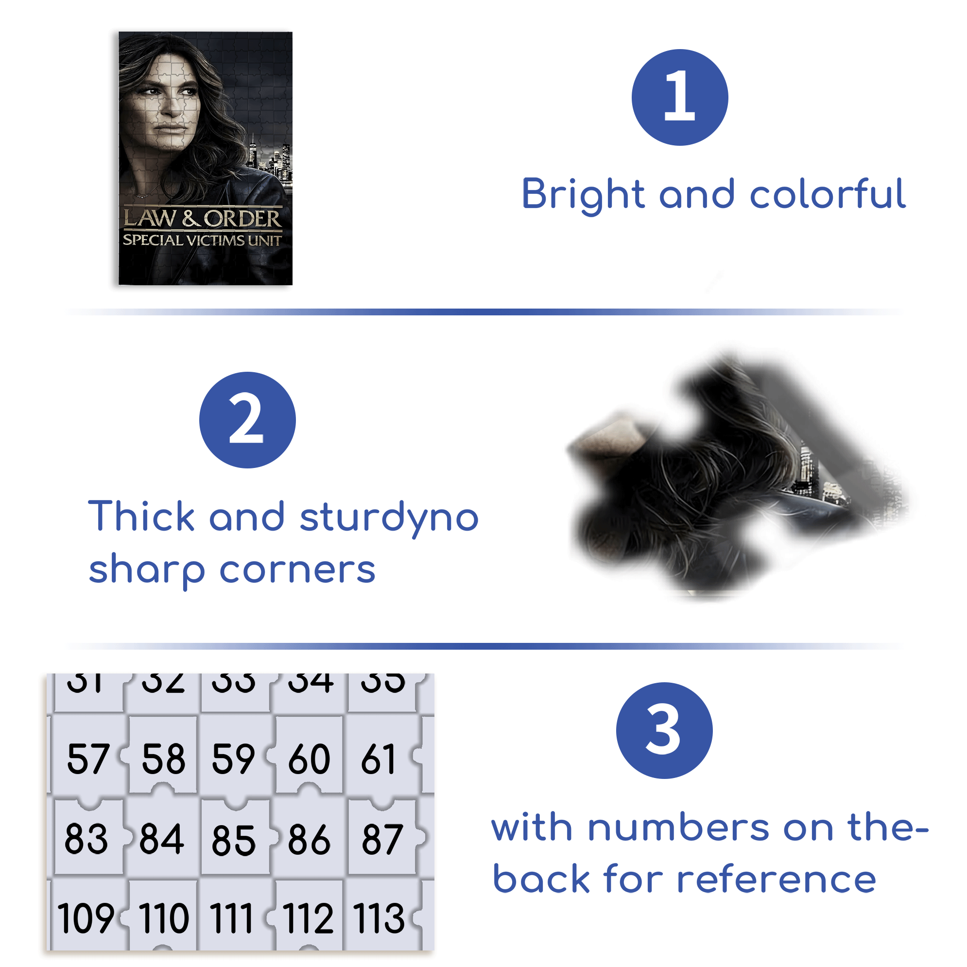 Law & Order SVU 500pcs/1000pcs Jigsaw Puzzle, Scratch-Resistant, Interactive Family Game & Brain-Boosting DIY Decor, Perfect for Halloween, Christmas & New Year Gifts, Family Puzzle Game
