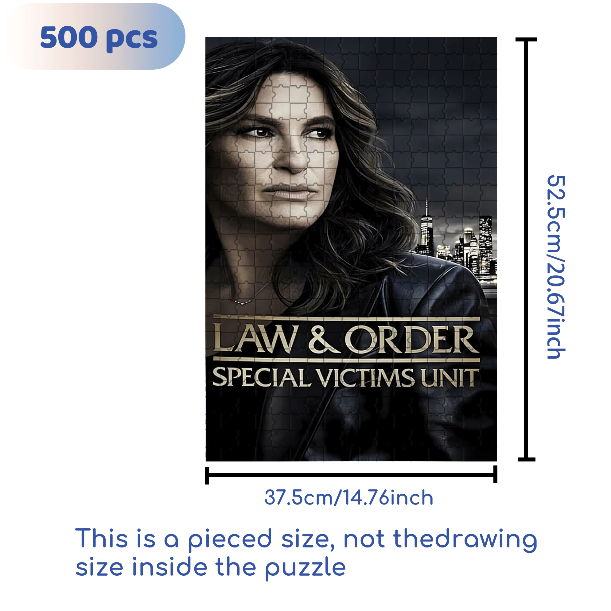Law & Order SVU 500pcs/1000pcs Jigsaw Puzzle, Scratch-Resistant, Interactive Family Game & Brain-Boosting DIY Decor, Perfect for Halloween, Christmas & New Year Gifts, Family Puzzle Game