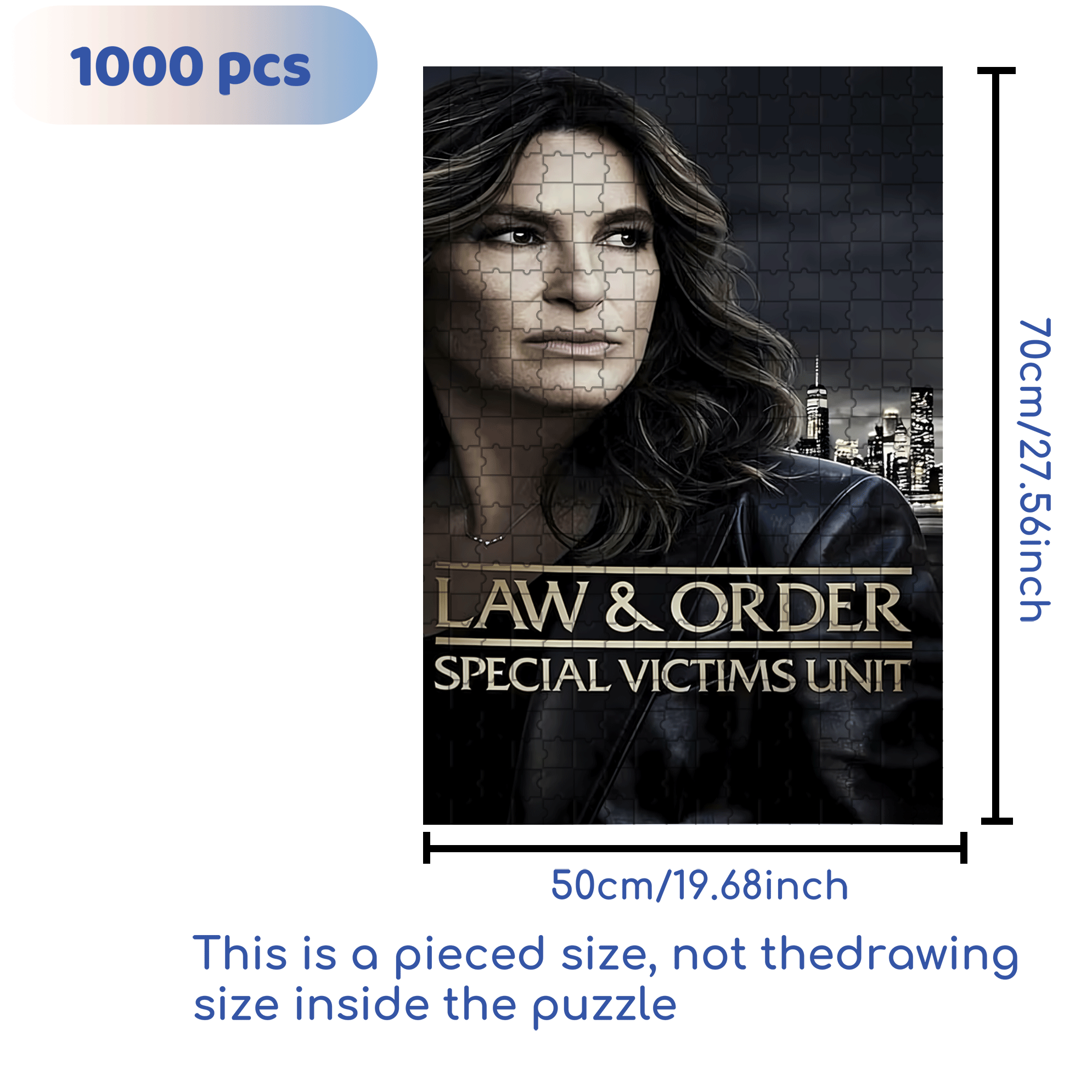 Law & Order SVU 500pcs/1000pcs Jigsaw Puzzle, Scratch-Resistant, Interactive Family Game & Brain-Boosting DIY Decor, Perfect for Halloween, Christmas & New Year Gifts, Family Puzzle Game