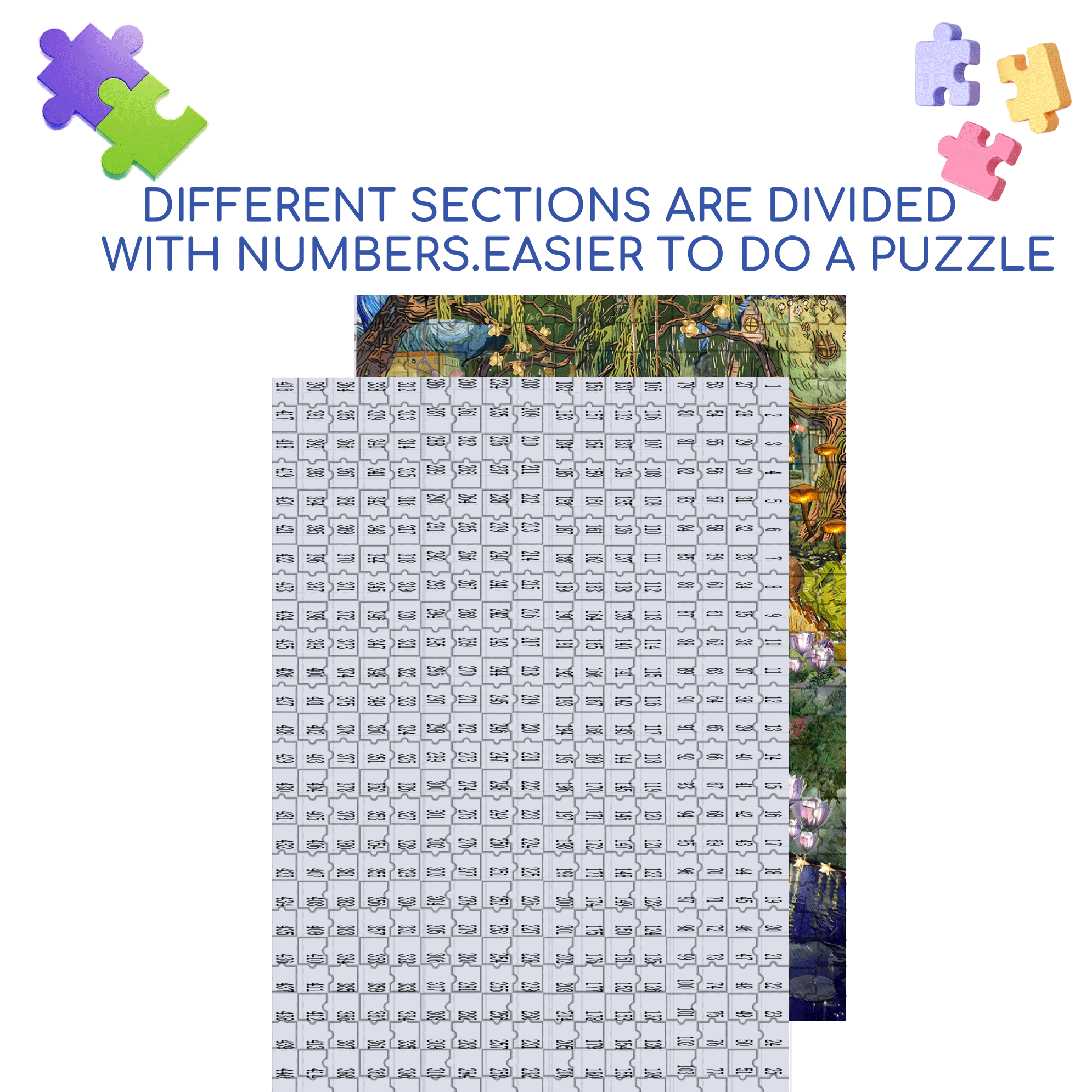 Magic Forest Secret Realm 500pcs/1000pcs Jigsaw Puzzle, Scratch-Resistant, Interactive Family Game & Brain-Boosting DIY Decor, Perfect for Halloween, Christmas & New Year Gifts, Family Puzzle Game