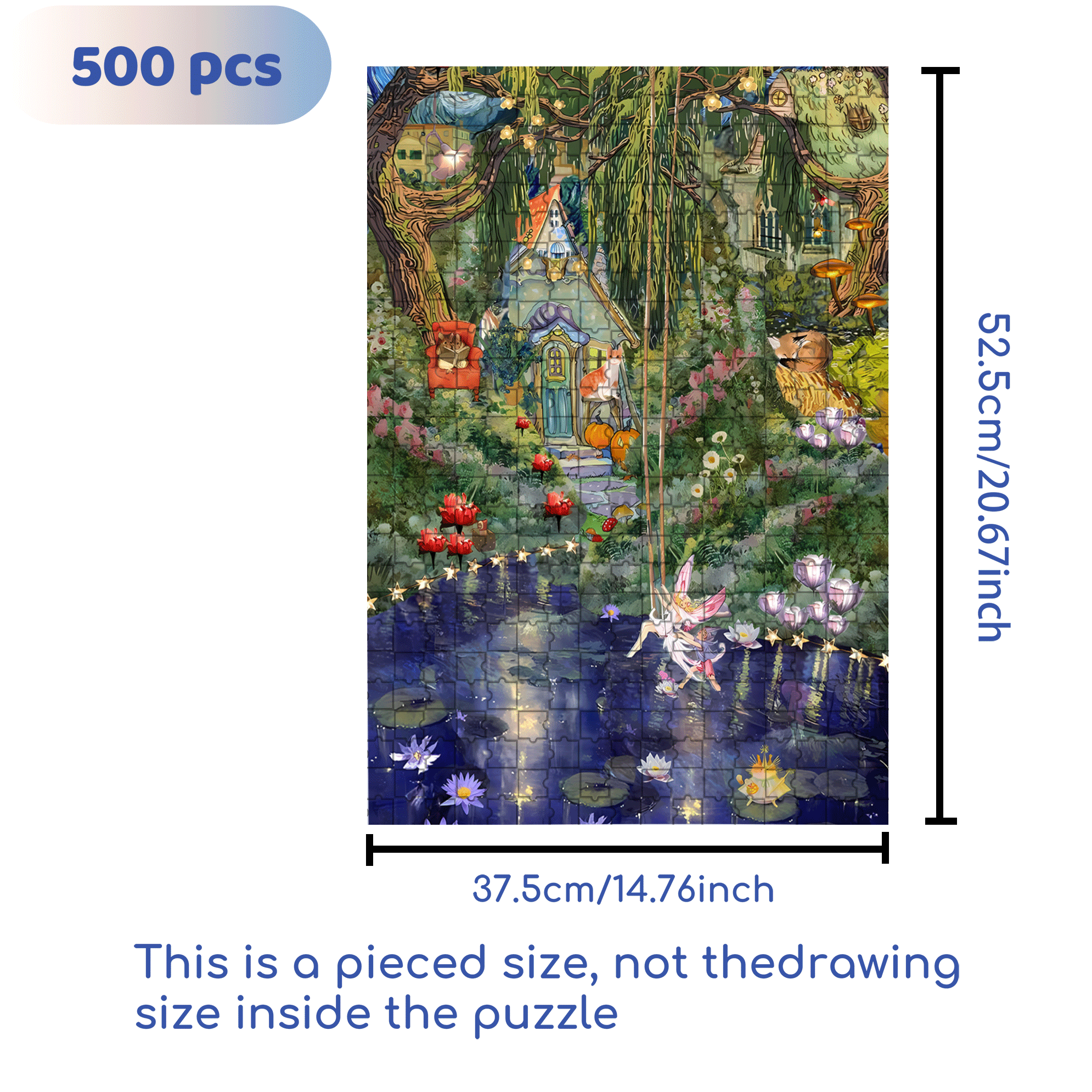Magic Forest Secret Realm 500pcs/1000pcs Jigsaw Puzzle, Scratch-Resistant, Interactive Family Game & Brain-Boosting DIY Decor, Perfect for Halloween, Christmas & New Year Gifts, Family Puzzle Game