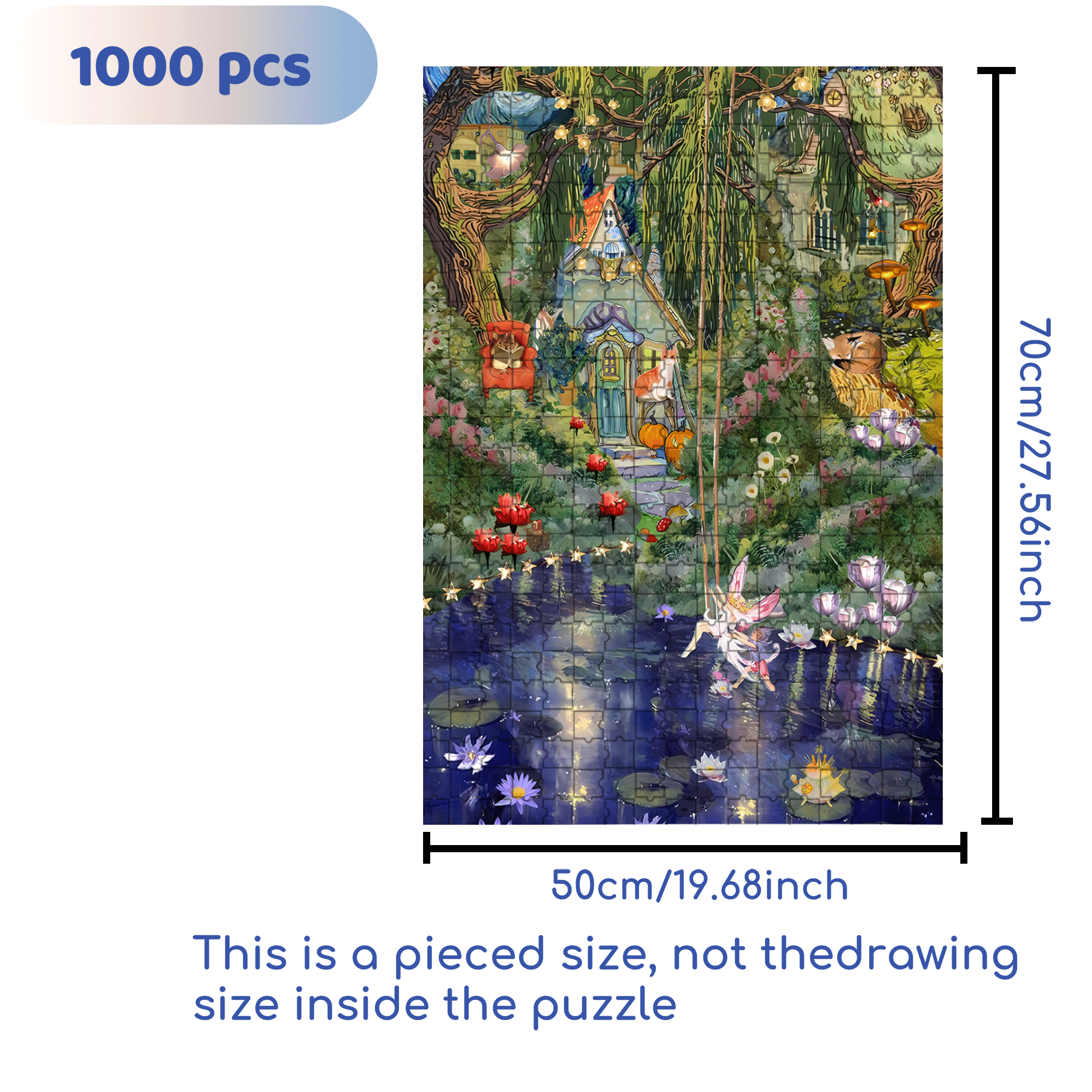 Magic Forest Secret Realm 500pcs/1000pcs Jigsaw Puzzle, Scratch-Resistant, Interactive Family Game & Brain-Boosting DIY Decor, Perfect for Halloween, Christmas & New Year Gifts, Family Puzzle Game