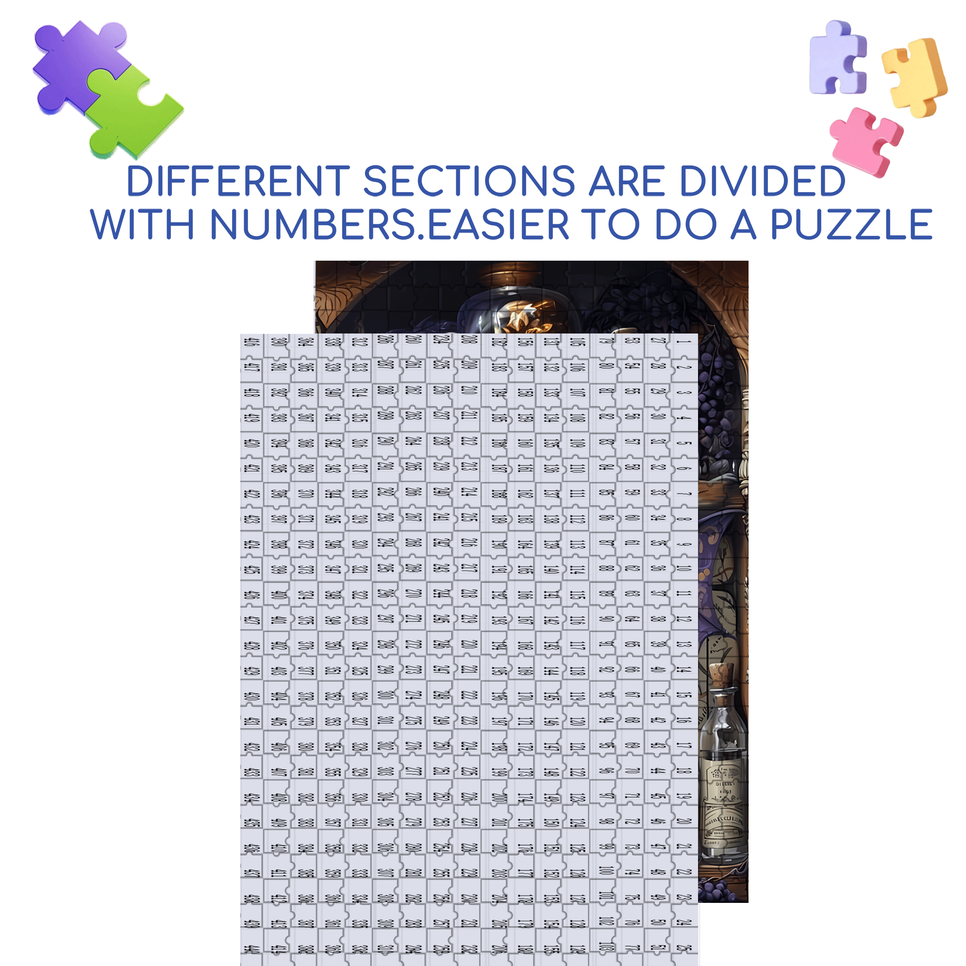 Magic Potion Cabinet 500pcs/1000pcs Jigsaw Puzzle, Scratch-Resistant, Interactive Family Game & Brain-Boosting DIY Decor, Perfect for Halloween, Christmas & New Year Gifts, Family Puzzle Game