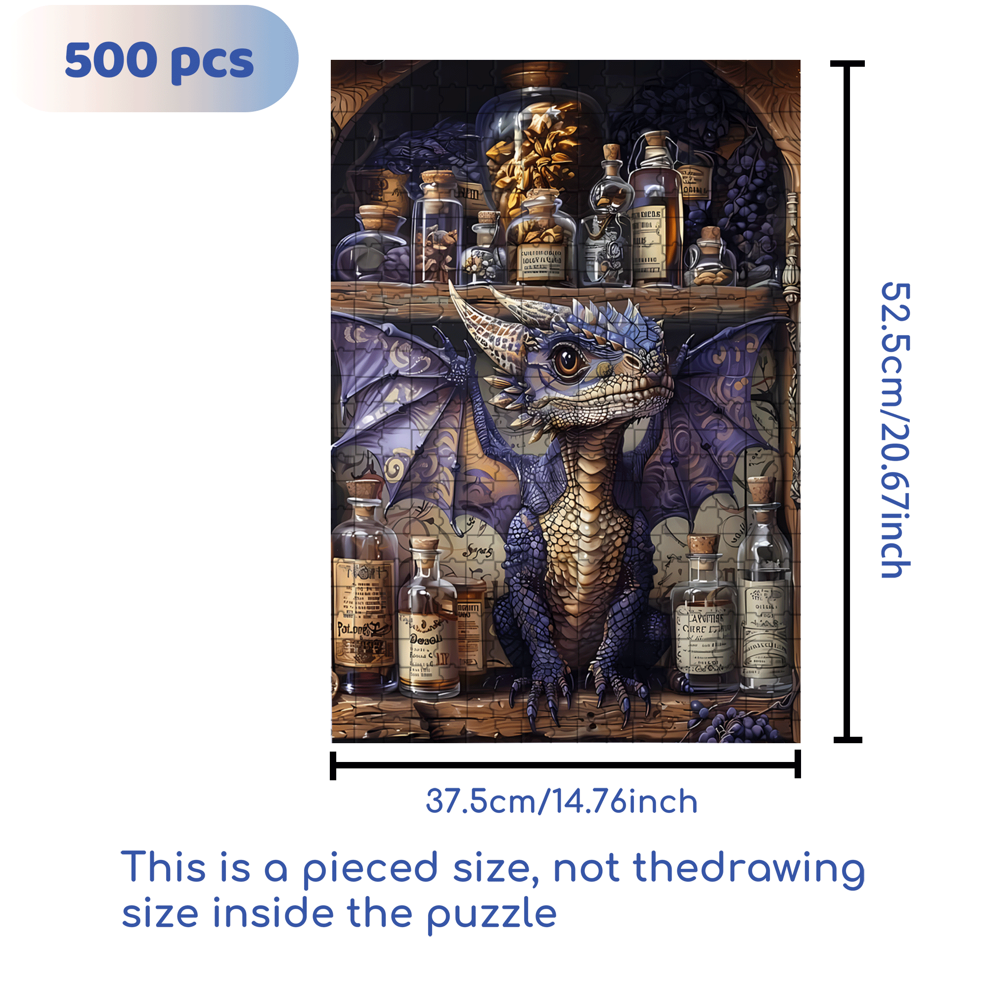 Magic Potion Cabinet 500pcs/1000pcs Jigsaw Puzzle, Scratch-Resistant, Interactive Family Game & Brain-Boosting DIY Decor, Perfect for Halloween, Christmas & New Year Gifts, Family Puzzle Game