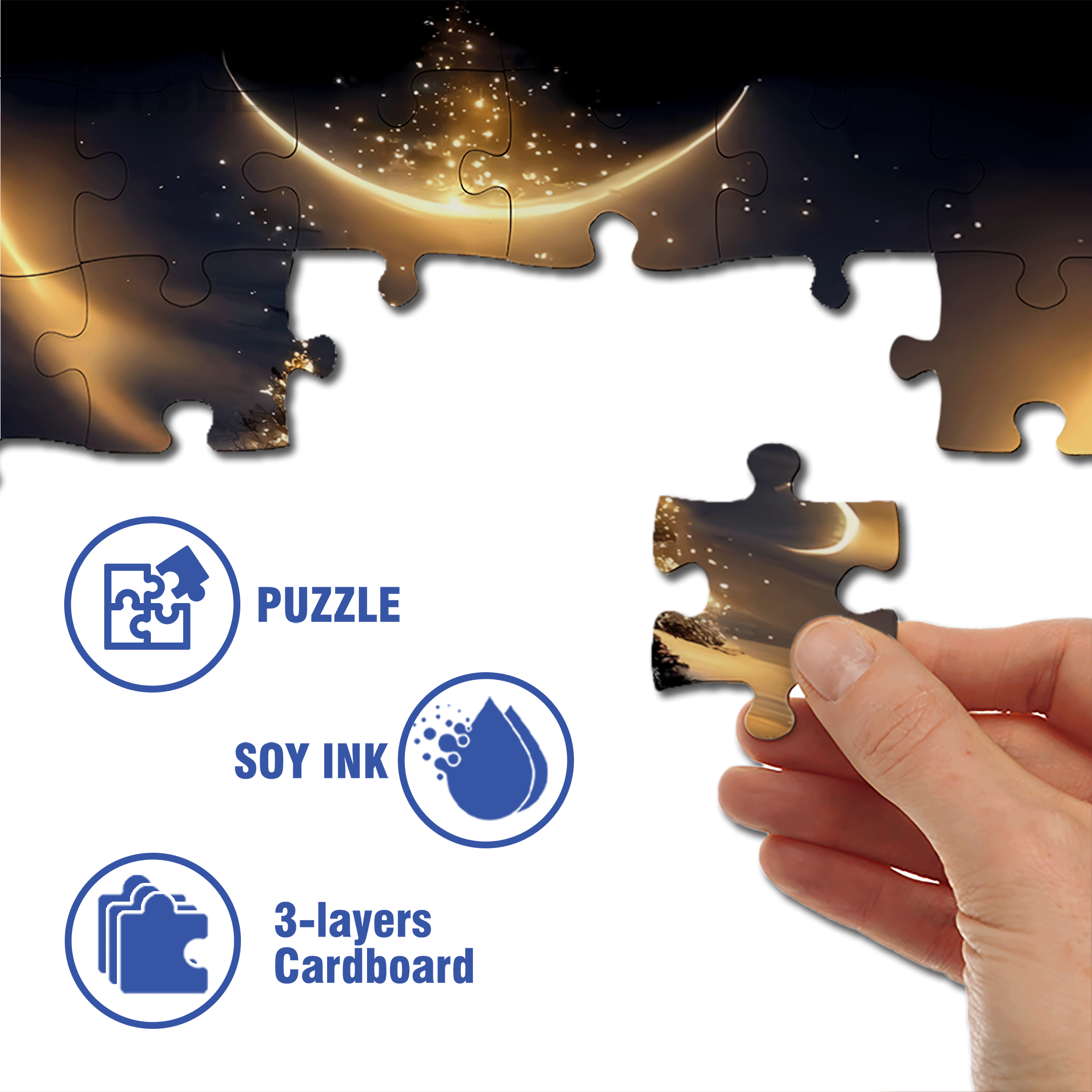 Moon Crossing the Milky Way 500pcs/1000pcs Jigsaw Puzzle, Scratch-Resistant, Interactive Family Game & Brain-Boosting DIY Decor, Perfect for Halloween, Christmas & New Year Gifts, Family Puzzle Game