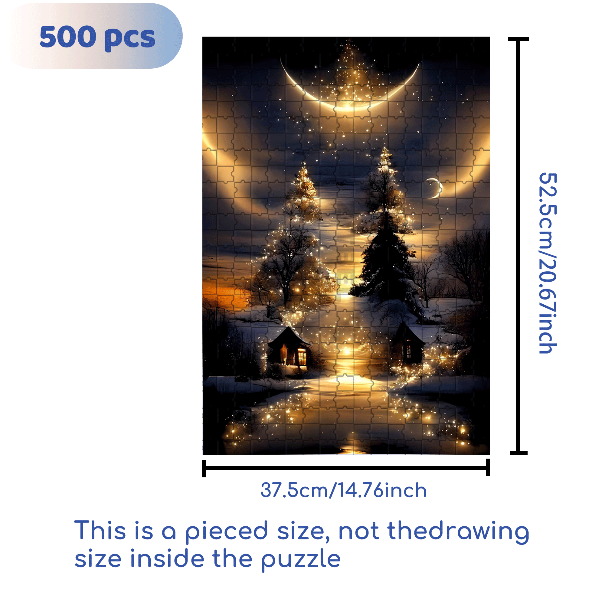 Moon Crossing the Milky Way 500pcs/1000pcs Jigsaw Puzzle, Scratch-Resistant, Interactive Family Game & Brain-Boosting DIY Decor, Perfect for Halloween, Christmas & New Year Gifts, Family Puzzle Game