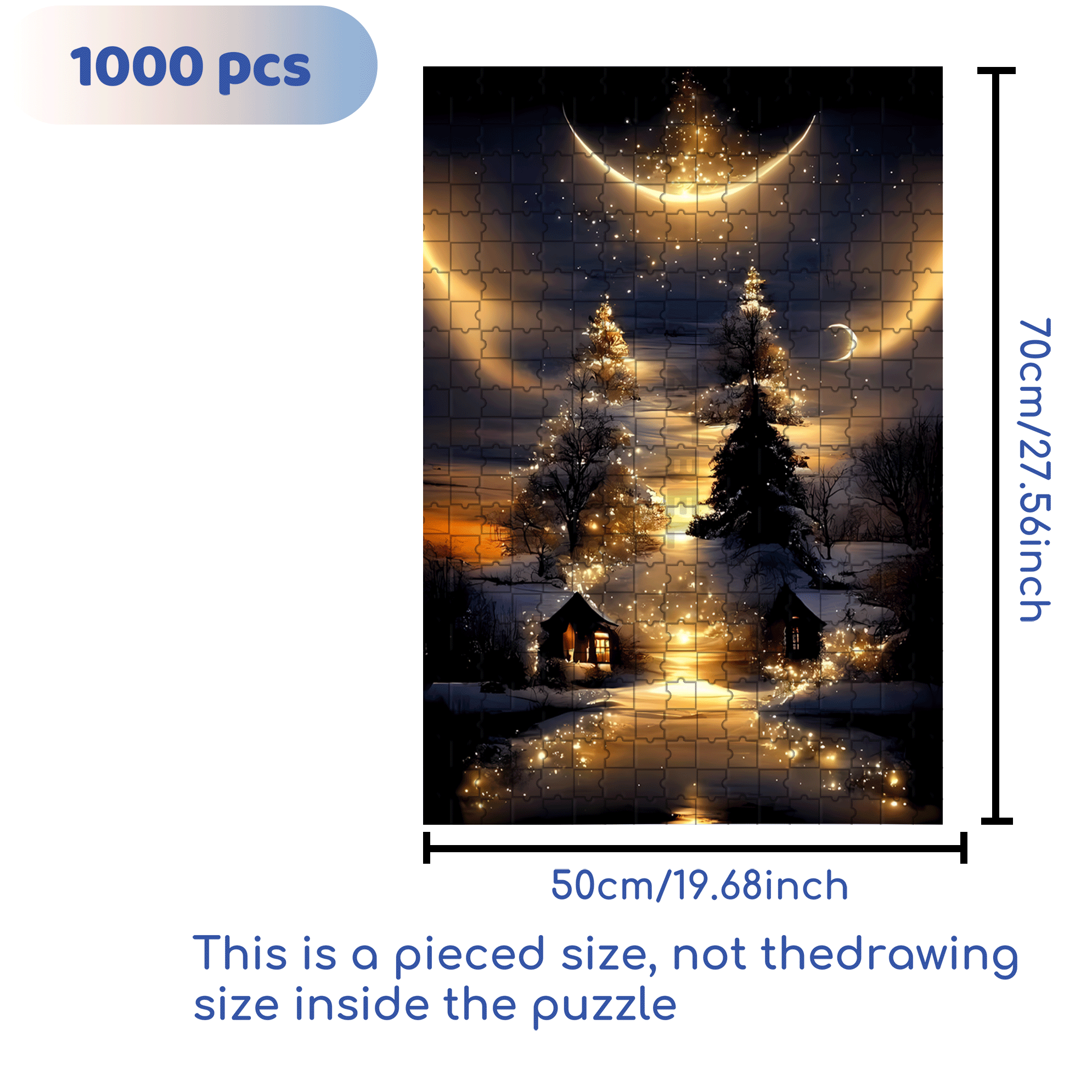 Moon Crossing the Milky Way 500pcs/1000pcs Jigsaw Puzzle, Scratch-Resistant, Interactive Family Game & Brain-Boosting DIY Decor, Perfect for Halloween, Christmas & New Year Gifts, Family Puzzle Game
