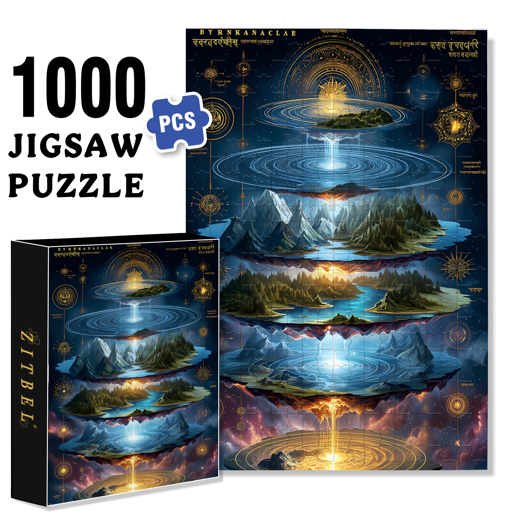Multilayered World 500pcs/1000pcs Jigsaw Puzzle, Scratch-Resistant, Interactive Family Game & Brain-Boosting DIY Decor, Perfect for Halloween, Christmas & New Year Gifts, Family Puzzle Game