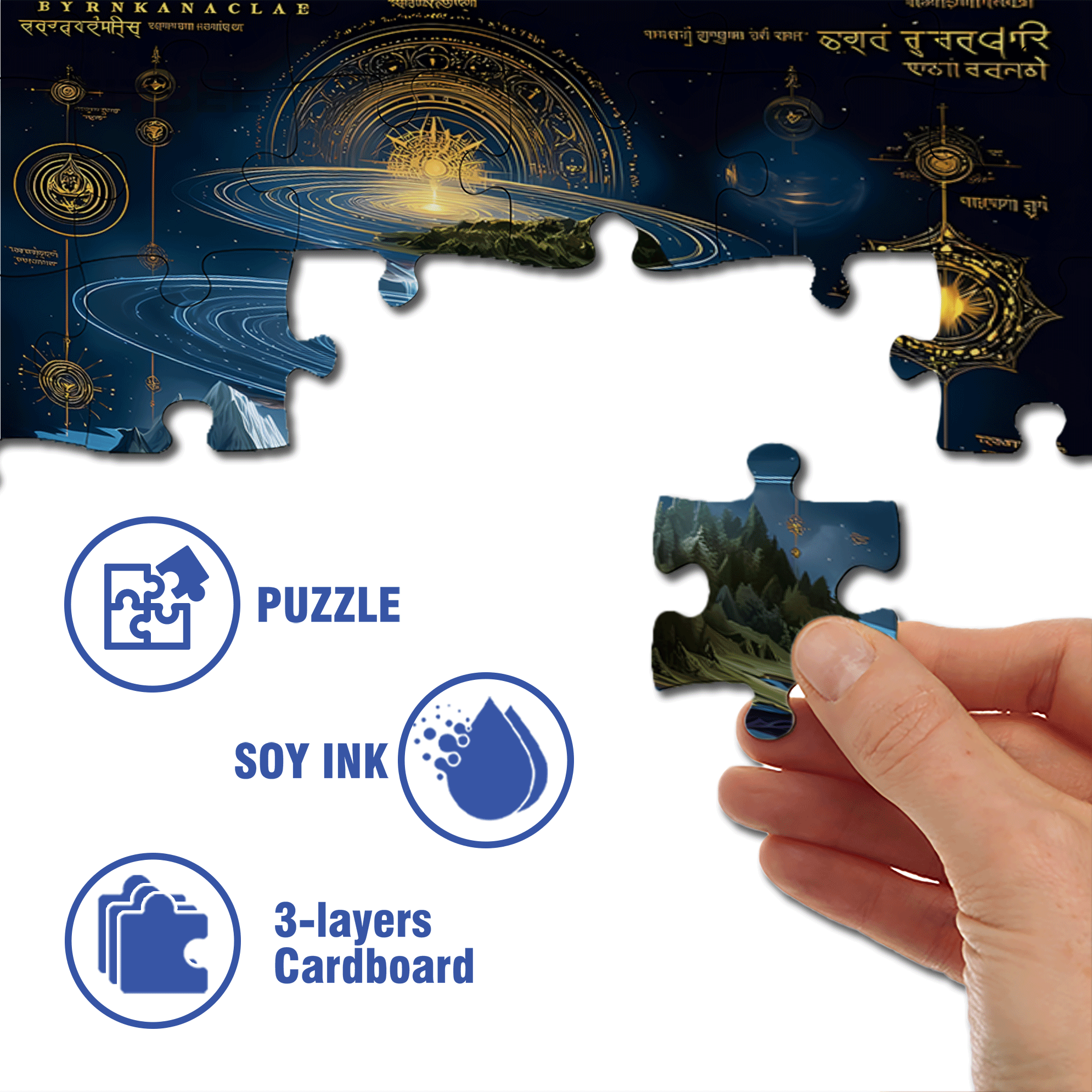 Multilayered World 500pcs/1000pcs Jigsaw Puzzle, Scratch-Resistant, Interactive Family Game & Brain-Boosting DIY Decor, Perfect for Halloween, Christmas & New Year Gifts, Family Puzzle Game