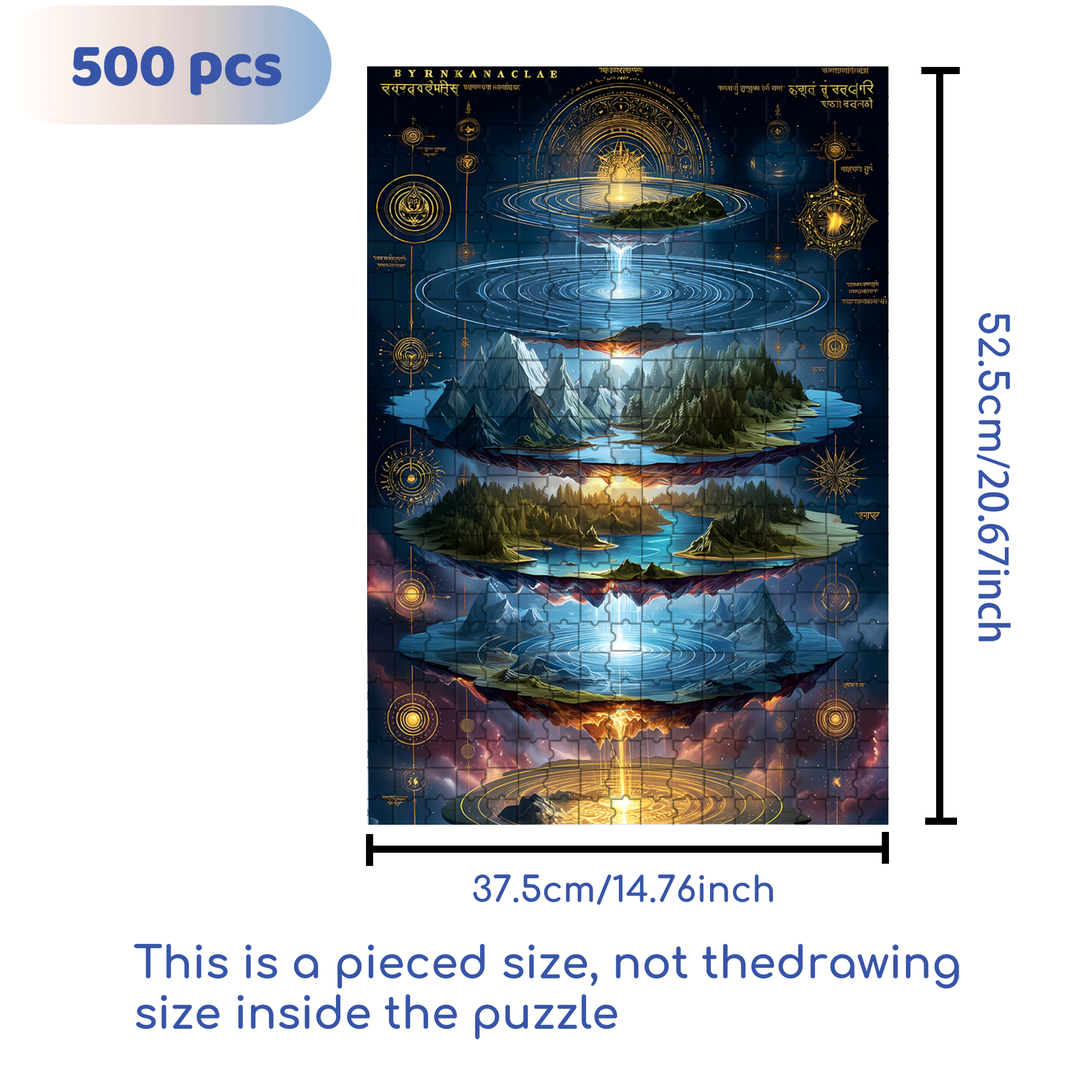 Multilayered World 500pcs/1000pcs Jigsaw Puzzle, Scratch-Resistant, Interactive Family Game & Brain-Boosting DIY Decor, Perfect for Halloween, Christmas & New Year Gifts, Family Puzzle Game