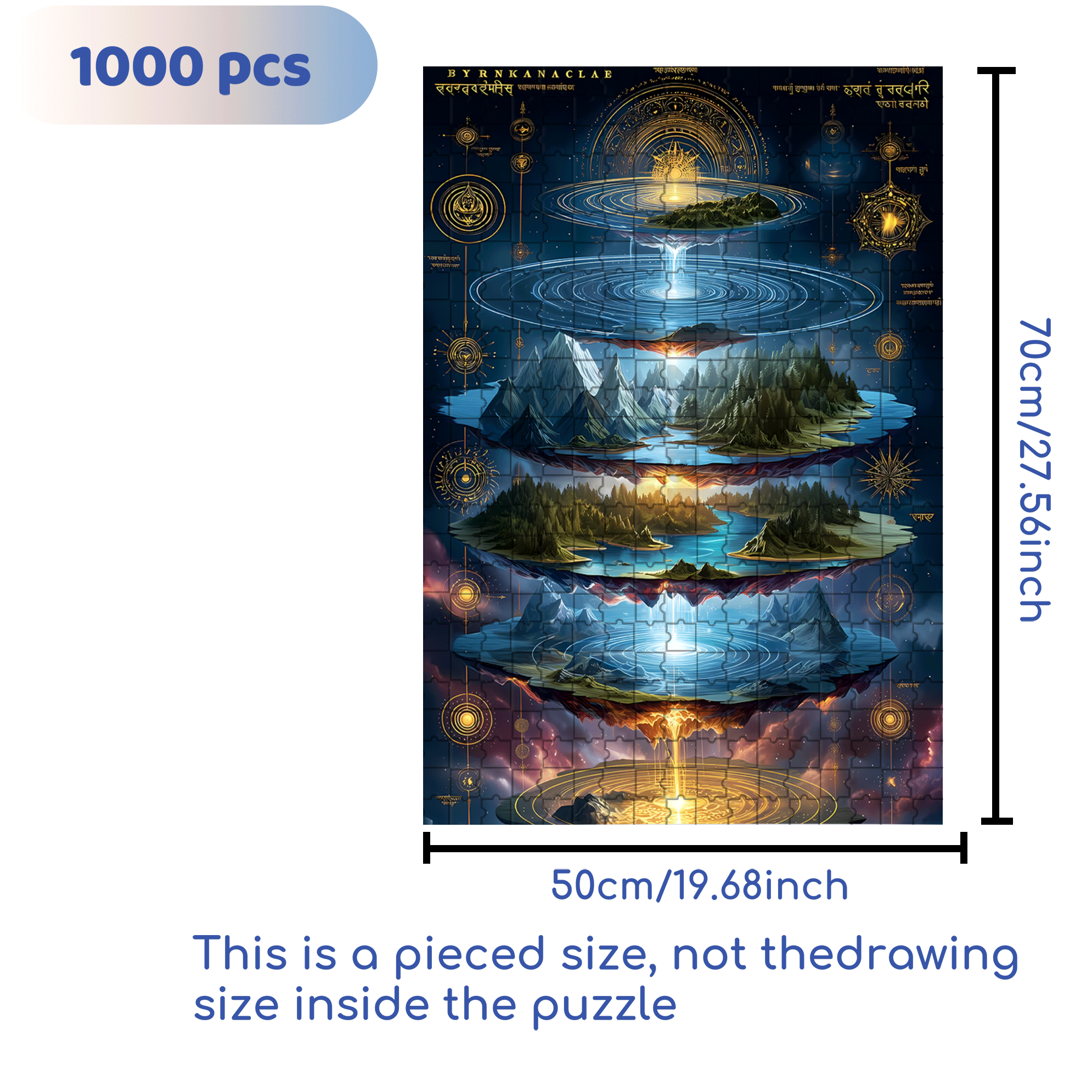 Multilayered World 500pcs/1000pcs Jigsaw Puzzle, Scratch-Resistant, Interactive Family Game & Brain-Boosting DIY Decor, Perfect for Halloween, Christmas & New Year Gifts, Family Puzzle Game