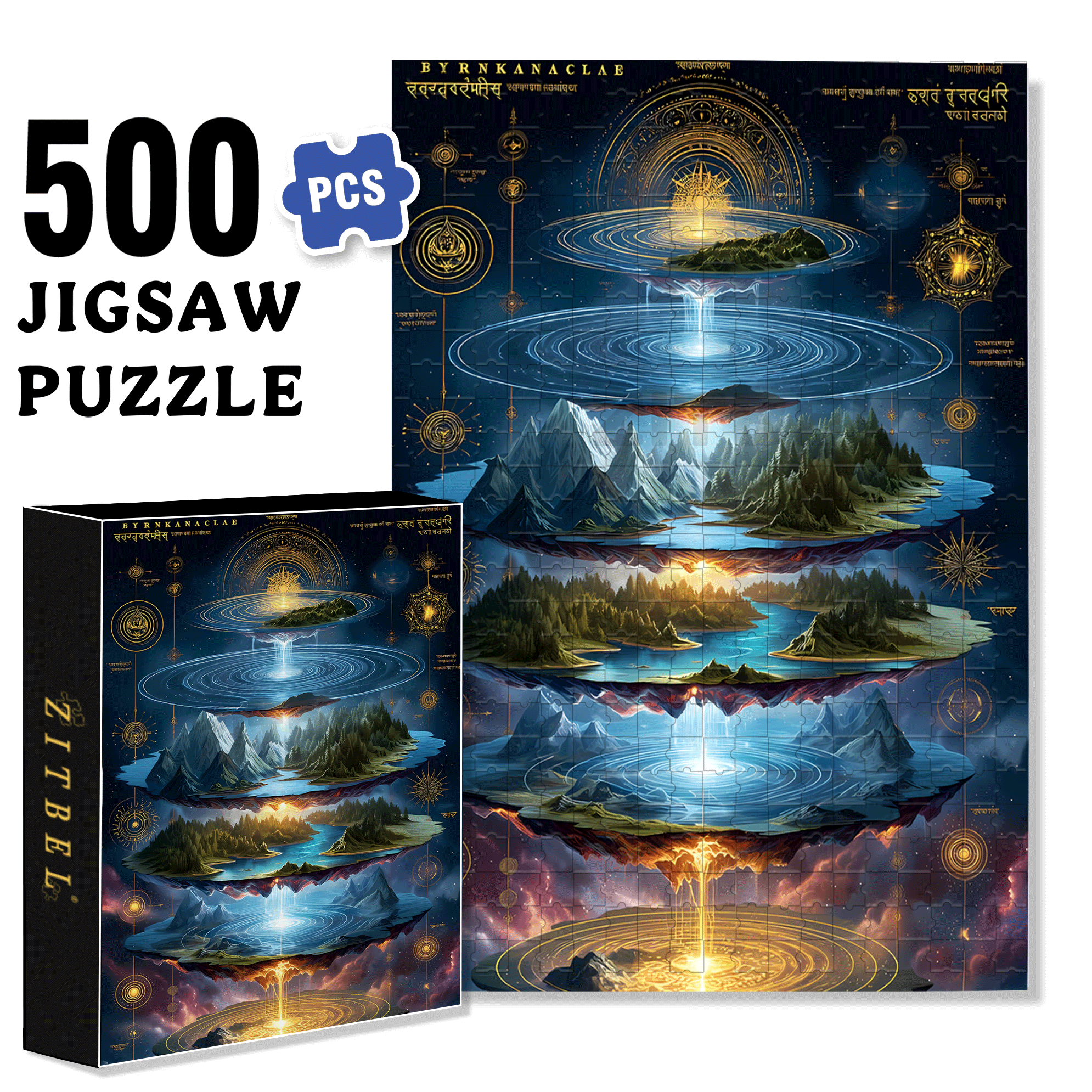 Multilayered World 500pcs/1000pcs Jigsaw Puzzle, Scratch-Resistant, Interactive Family Game & Brain-Boosting DIY Decor, Perfect for Halloween, Christmas & New Year Gifts, Family Puzzle Game
