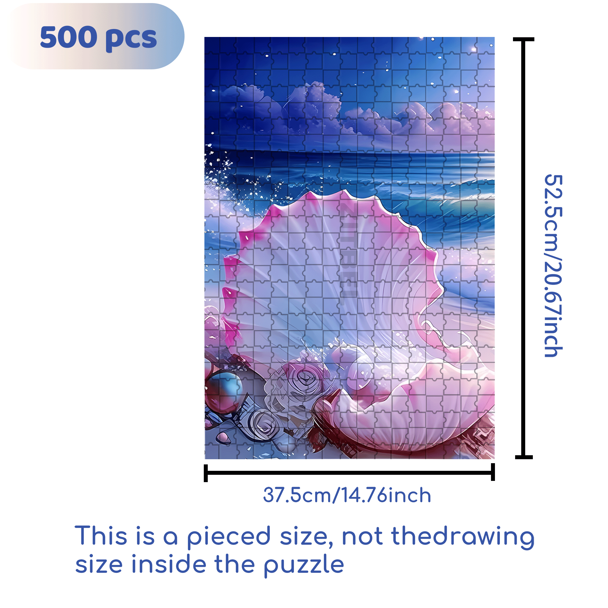 Pearl Under The Moonlight 500pcs/1000pcs Jigsaw Puzzle, Scratch-Resistant, Interactive Family Game & Brain-Boosting DIY Decor, Perfect for Halloween, Christmas & New Year Gifts, Family Puzzle Game