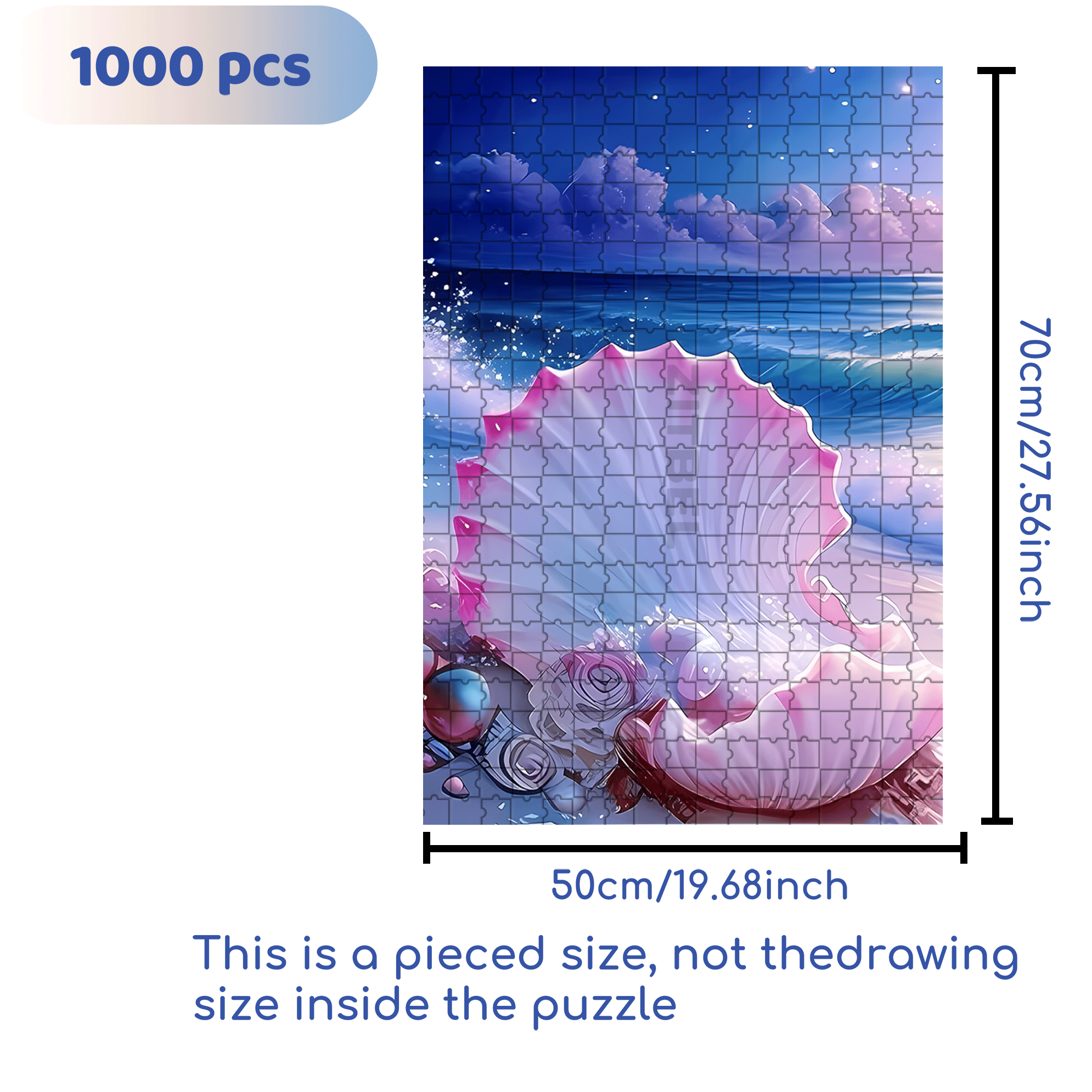 Pearl Under The Moonlight 500pcs/1000pcs Jigsaw Puzzle, Scratch-Resistant, Interactive Family Game & Brain-Boosting DIY Decor, Perfect for Halloween, Christmas & New Year Gifts, Family Puzzle Game
