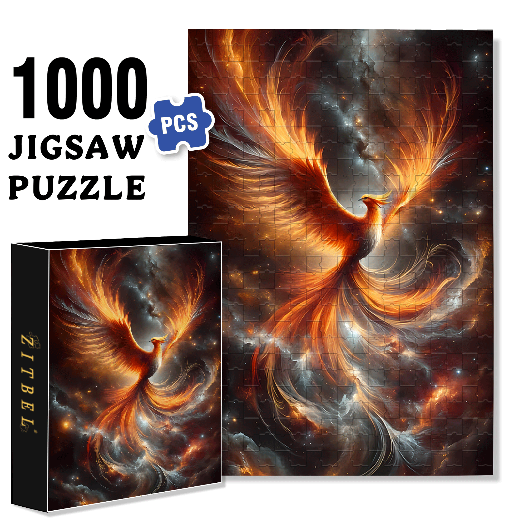 Phoenix Fashion 500pcs/1000pcs Jigsaw Puzzle, Scratch-Resistant, Interactive Family Game & Brain-Boosting DIY Decor, Perfect for Halloween, Christmas & New Year Gifts, Family Puzzle Game