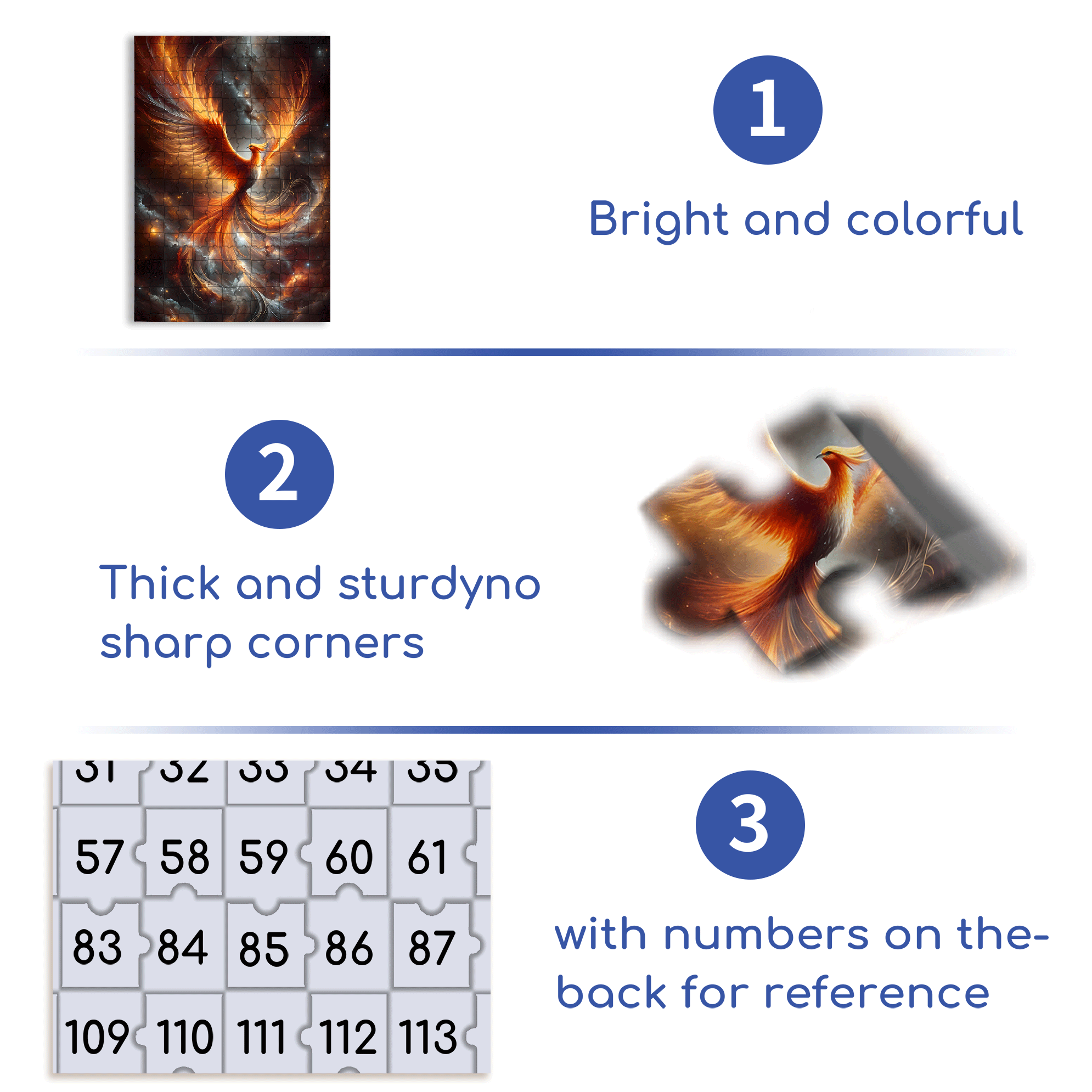 Phoenix Fashion 500pcs/1000pcs Jigsaw Puzzle, Scratch-Resistant, Interactive Family Game & Brain-Boosting DIY Decor, Perfect for Halloween, Christmas & New Year Gifts, Family Puzzle Game