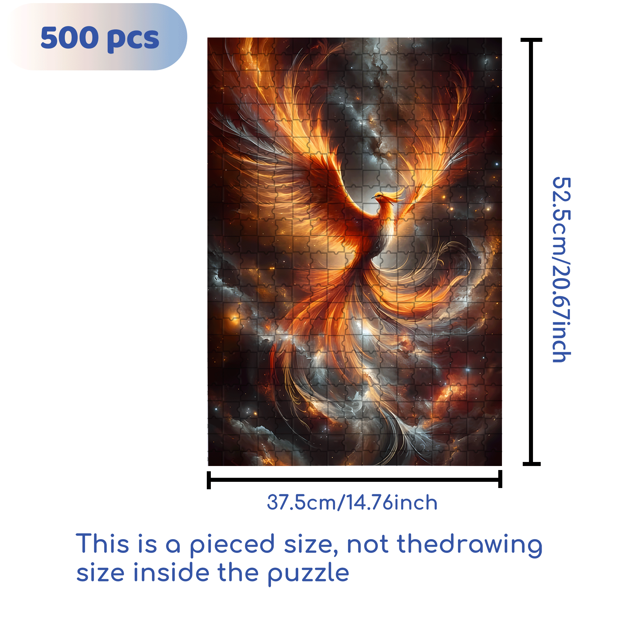 Phoenix Fashion 500pcs/1000pcs Jigsaw Puzzle, Scratch-Resistant, Interactive Family Game & Brain-Boosting DIY Decor, Perfect for Halloween, Christmas & New Year Gifts, Family Puzzle Game