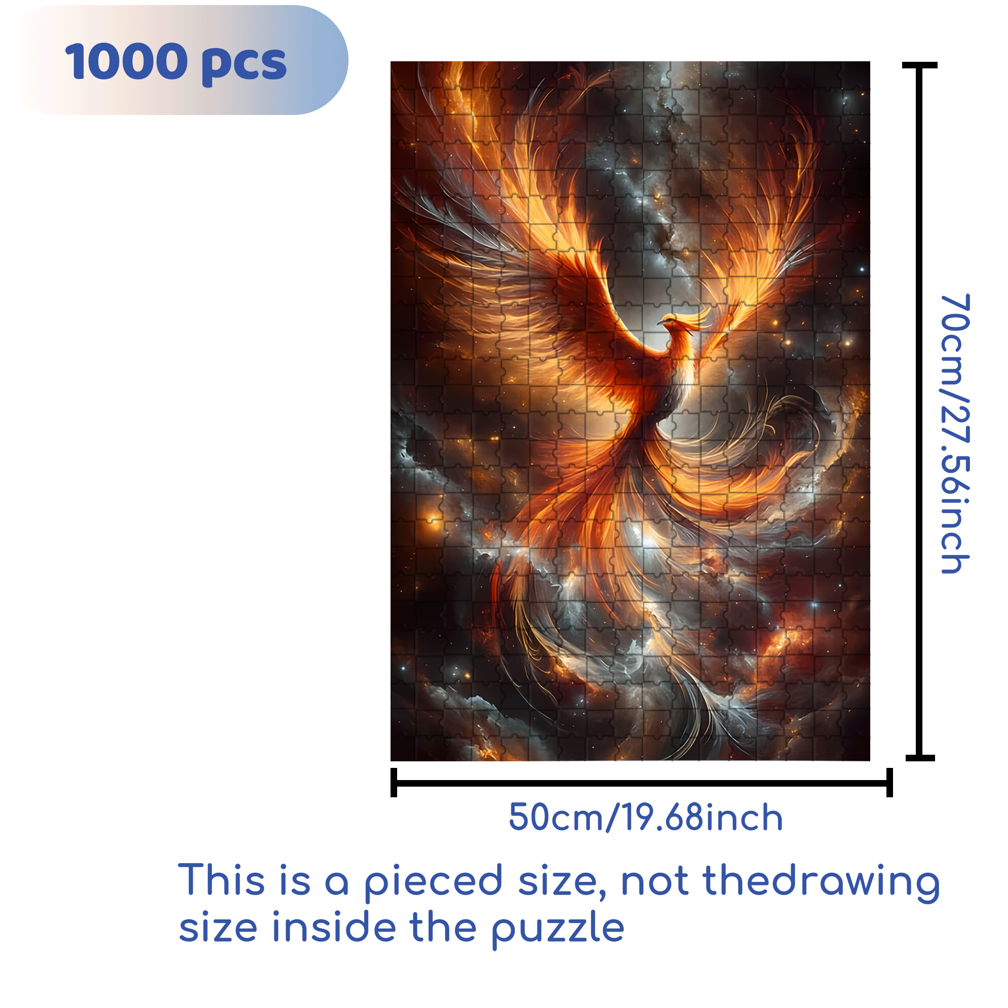 Phoenix Fashion 500pcs/1000pcs Jigsaw Puzzle, Scratch-Resistant, Interactive Family Game & Brain-Boosting DIY Decor, Perfect for Halloween, Christmas & New Year Gifts, Family Puzzle Game