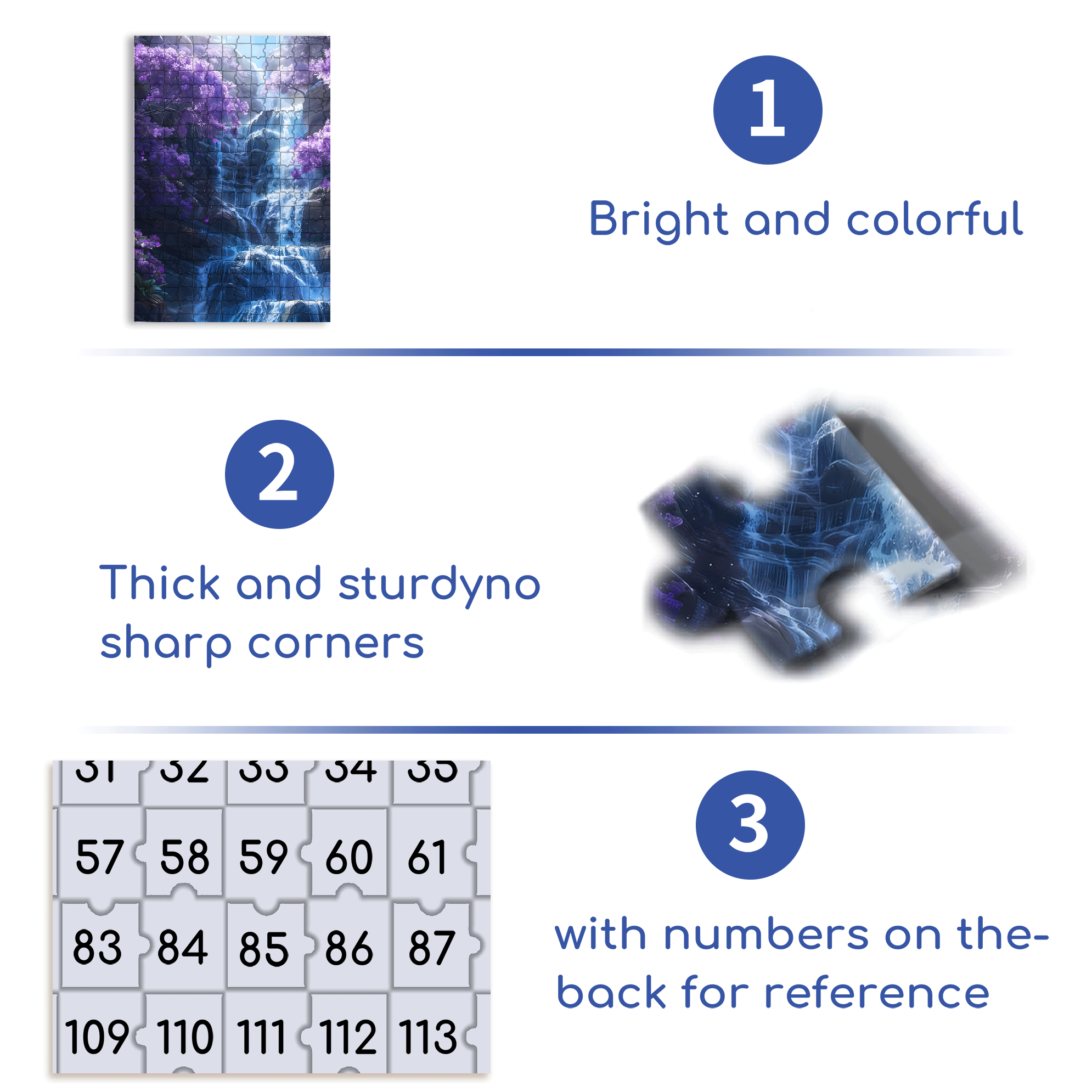 Purple Waterfall 500pcs/1000pcs Jigsaw Puzzle, Scratch-Resistant, Interactive Family Game & Brain-Boosting DIY Decor, Perfect for Halloween, Christmas & New Year Gifts, Family Puzzle Game