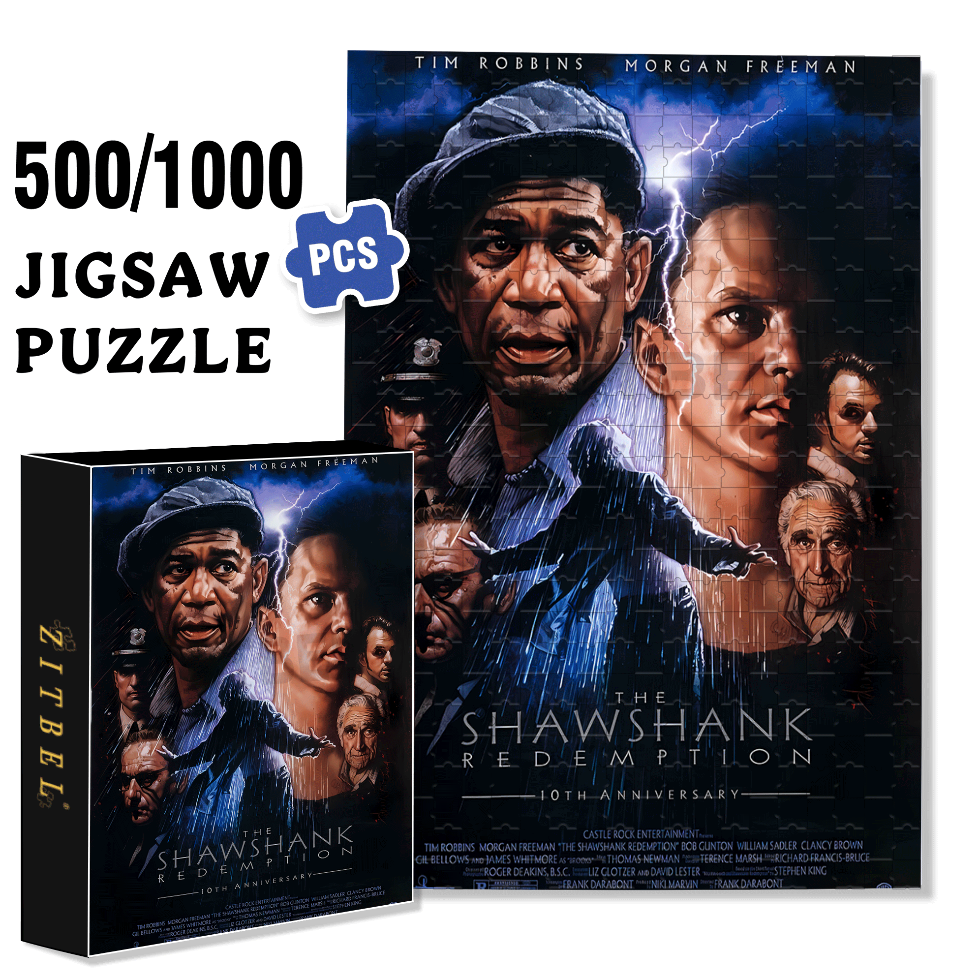 Shawshank Redemption 500pcs/1000pcs Jigsaw Puzzle, Scratch-Resistant, Interactive Family Game & Brain-Boosting DIY Decor, Perfect for Halloween, Christmas & New Year Gifts, Family Puzzle Game