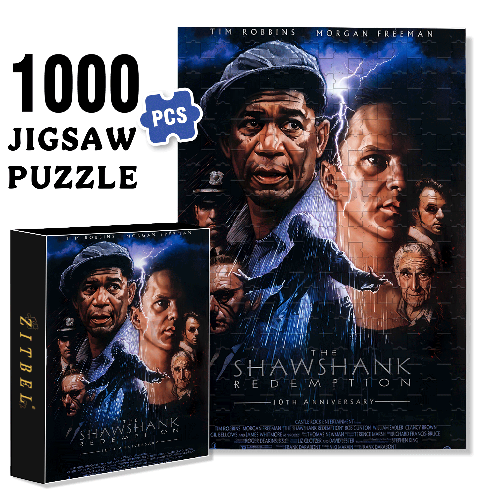 Shawshank Redemption 500pcs/1000pcs Jigsaw Puzzle, Scratch-Resistant, Interactive Family Game & Brain-Boosting DIY Decor, Perfect for Halloween, Christmas & New Year Gifts, Family Puzzle Game