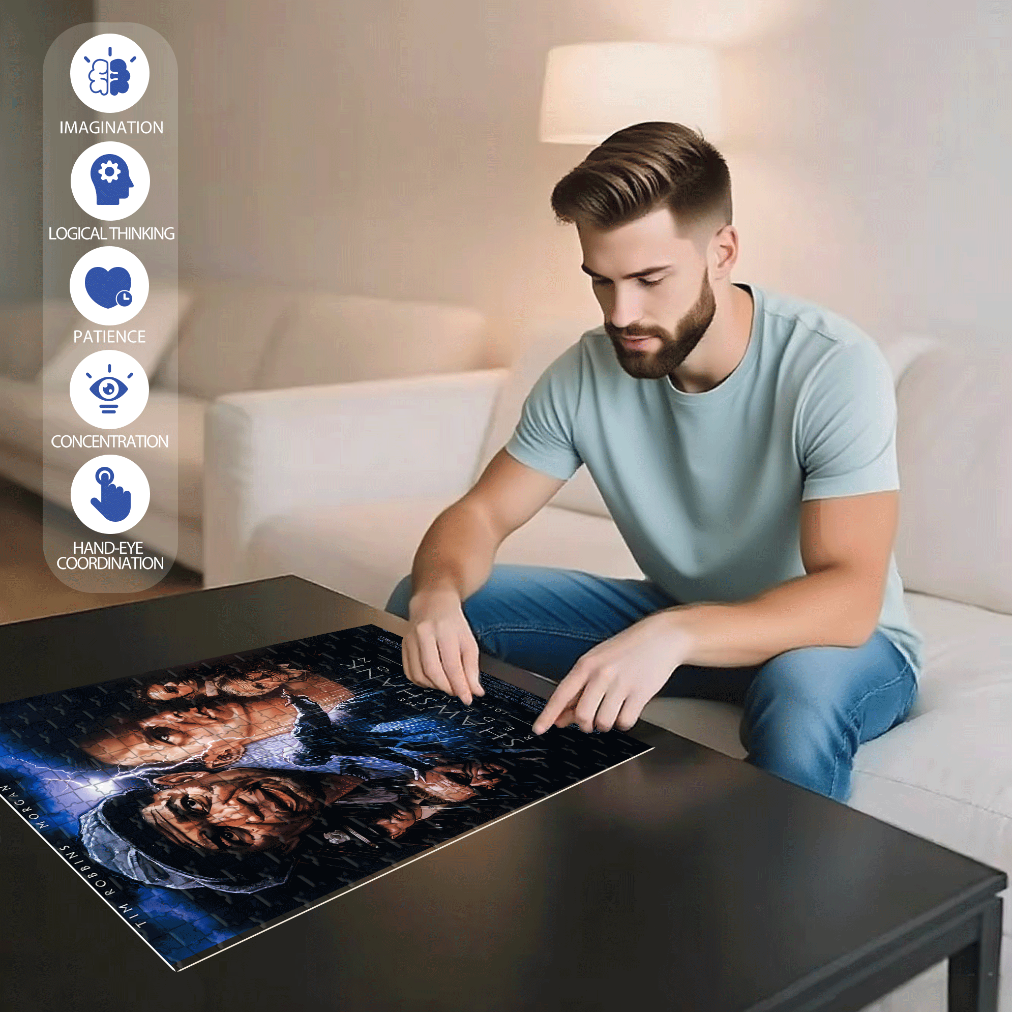 Shawshank Redemption 500pcs/1000pcs Jigsaw Puzzle, Scratch-Resistant, Interactive Family Game & Brain-Boosting DIY Decor, Perfect for Halloween, Christmas & New Year Gifts, Family Puzzle Game