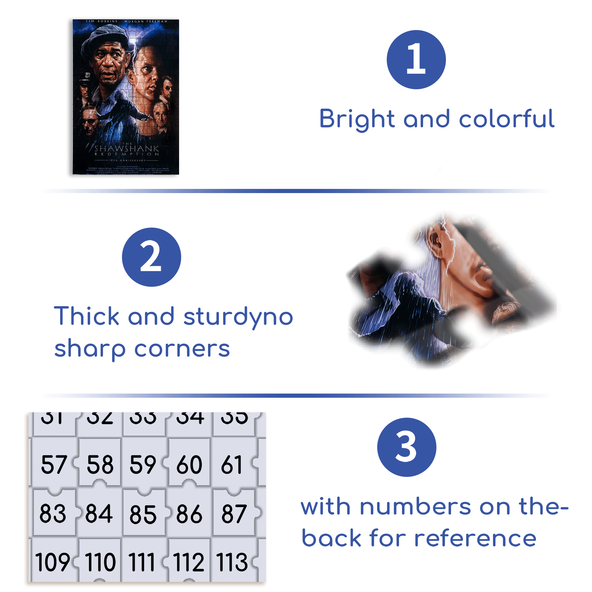 Shawshank Redemption 500pcs/1000pcs Jigsaw Puzzle, Scratch-Resistant, Interactive Family Game & Brain-Boosting DIY Decor, Perfect for Halloween, Christmas & New Year Gifts, Family Puzzle Game