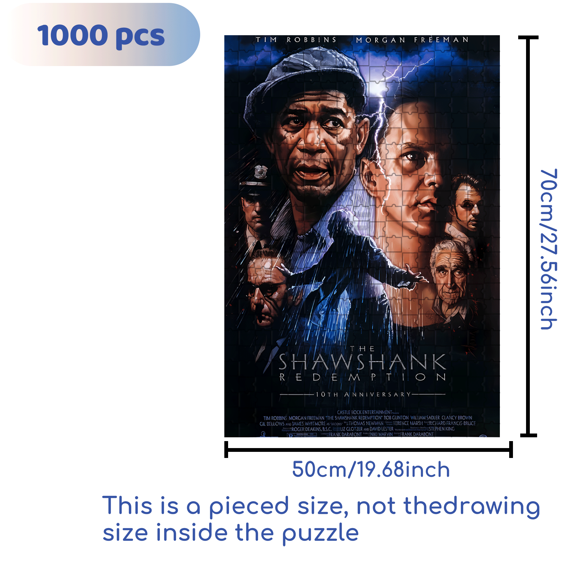 Shawshank Redemption 500pcs/1000pcs Jigsaw Puzzle, Scratch-Resistant, Interactive Family Game & Brain-Boosting DIY Decor, Perfect for Halloween, Christmas & New Year Gifts, Family Puzzle Game