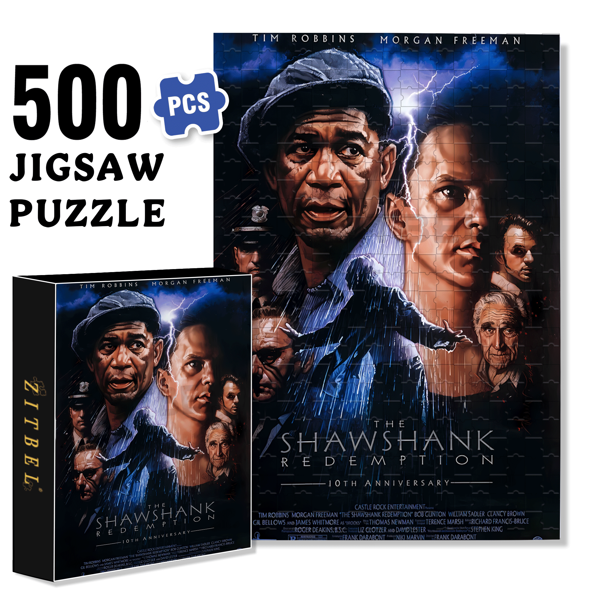 Shawshank Redemption 500pcs/1000pcs Jigsaw Puzzle, Scratch-Resistant, Interactive Family Game & Brain-Boosting DIY Decor, Perfect for Halloween, Christmas & New Year Gifts, Family Puzzle Game