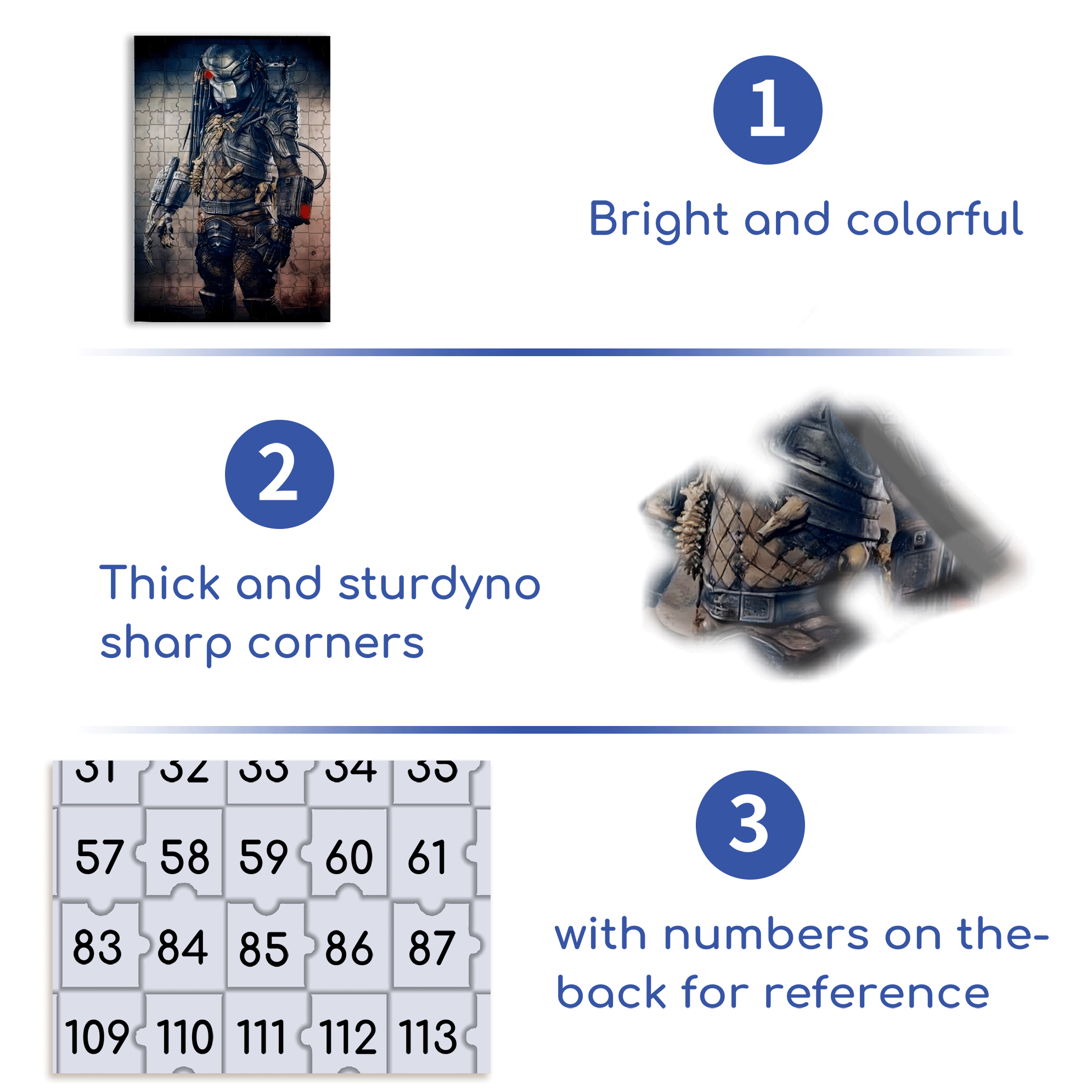 Silvery Armor Predator 500pcs/1000pcs Jigsaw Puzzle, Scratch-Resistant, Interactive Family Game & Brain-Boosting DIY Decor, Perfect for Halloween, Christmas & New Year Gifts, Family Puzzle Game