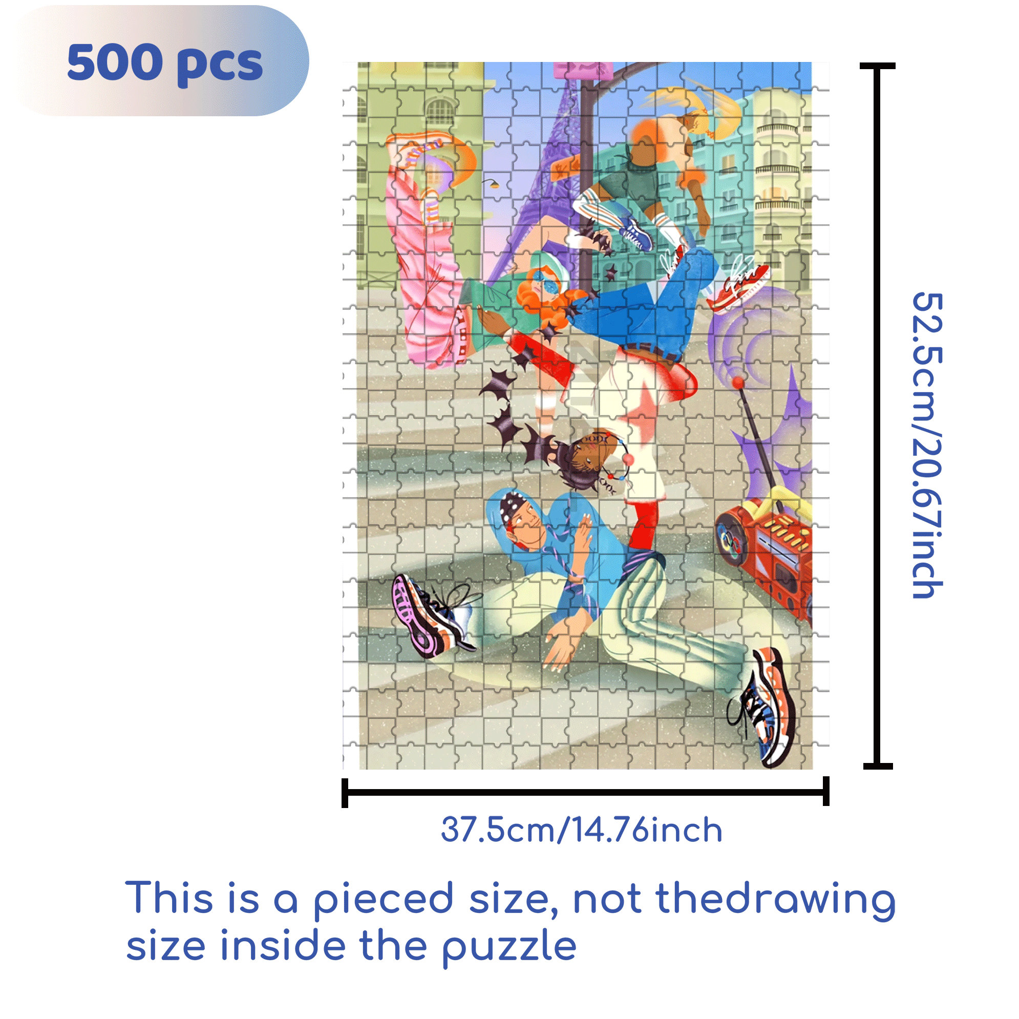 Street Dance 500pcs/1000pcs Jigsaw Puzzle, Scratch-Resistant, Interactive Family Game & Brain-Boosting DIY Decor, Perfect for Halloween, Christmas & New Year Gifts, Family Puzzle Game