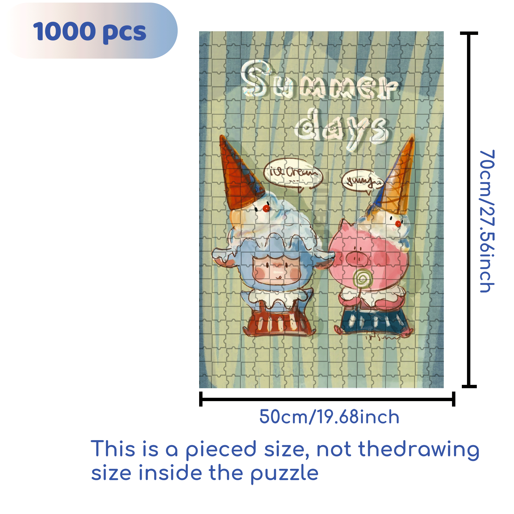 Summer Days 500pcs/1000pcs Jigsaw Puzzle, Scratch-Resistant, Interactive Family Game & Brain-Boosting DIY Decor, Perfect for Halloween, Christmas & New Year Gifts, Family Puzzle Game