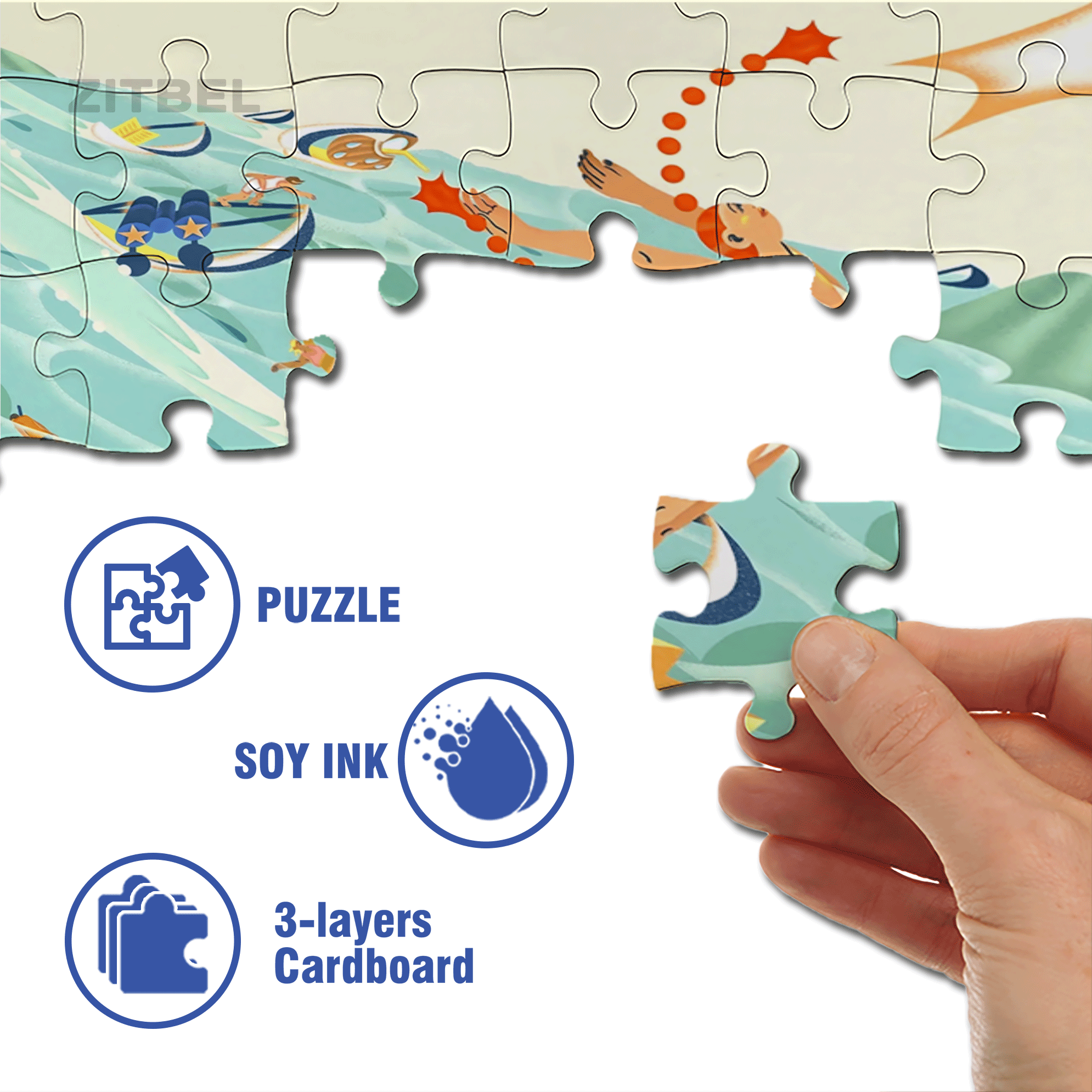 Summer Island Trip 500pcs/1000pcs Jigsaw Puzzle, Scratch-Resistant, Interactive Family Game & Brain-Boosting DIY Decor, Perfect for Halloween, Christmas & New Year Gifts, Family Puzzle Game