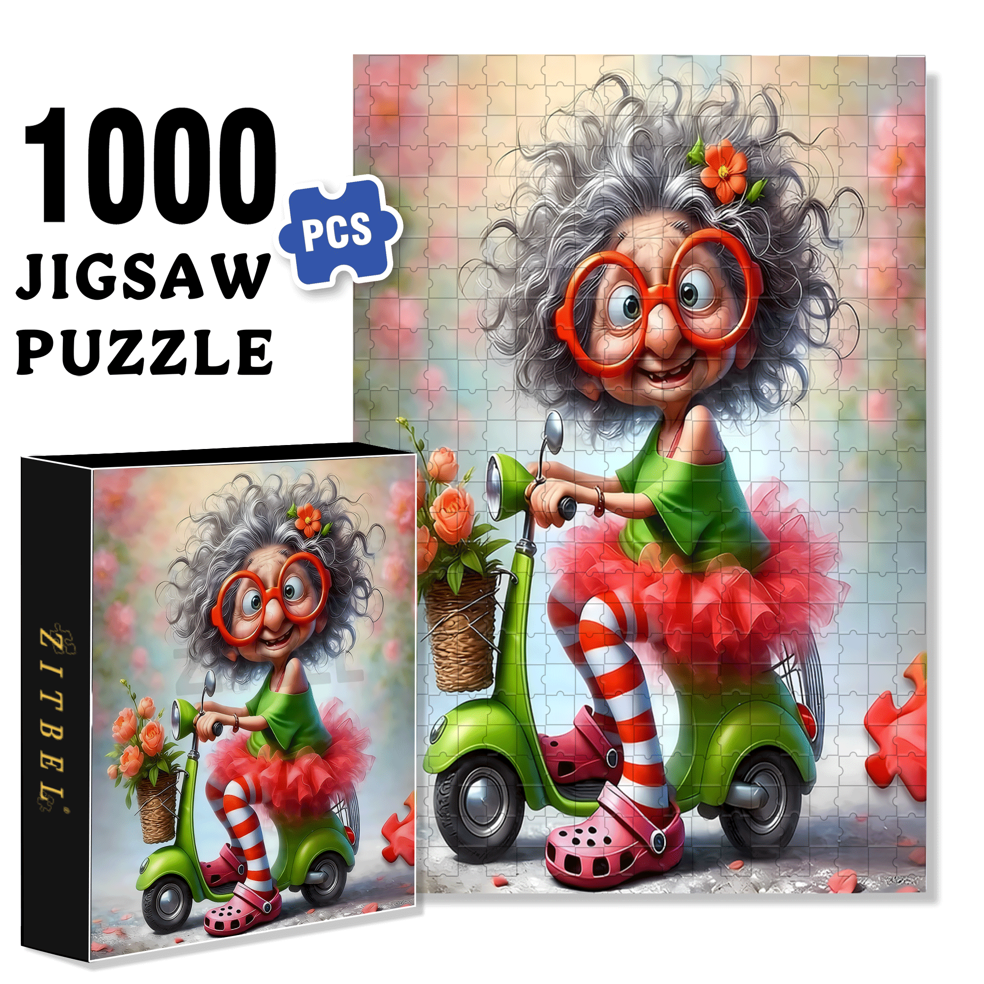 The Ageless Girl's Motorcycle 500pcs/1000pcs Jigsaw Puzzle, Scratch-Resistant, Interactive Family Game & Brain-Boosting DIY Decor, Perfect for Halloween, Christmas & New Year Gifts, Family Puzzle Game