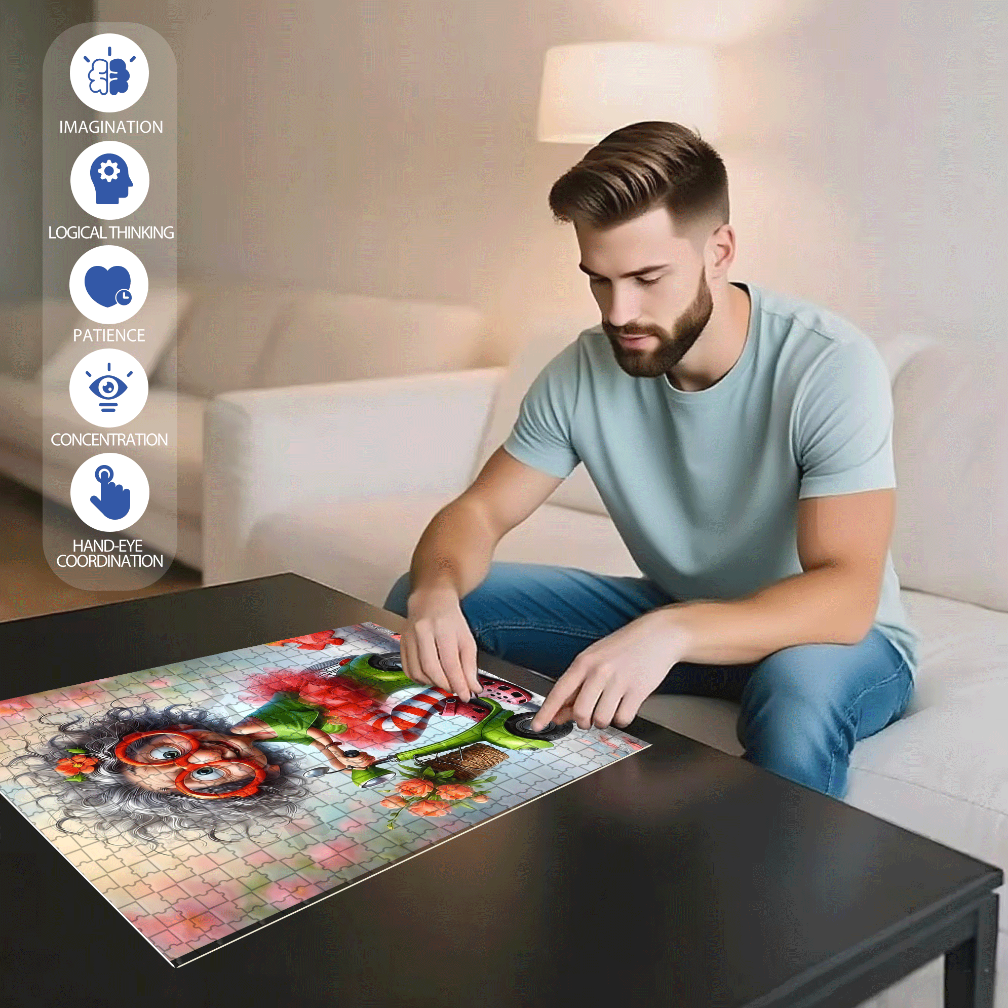The Ageless Girl's Motorcycle 500pcs/1000pcs Jigsaw Puzzle, Scratch-Resistant, Interactive Family Game & Brain-Boosting DIY Decor, Perfect for Halloween, Christmas & New Year Gifts, Family Puzzle Game